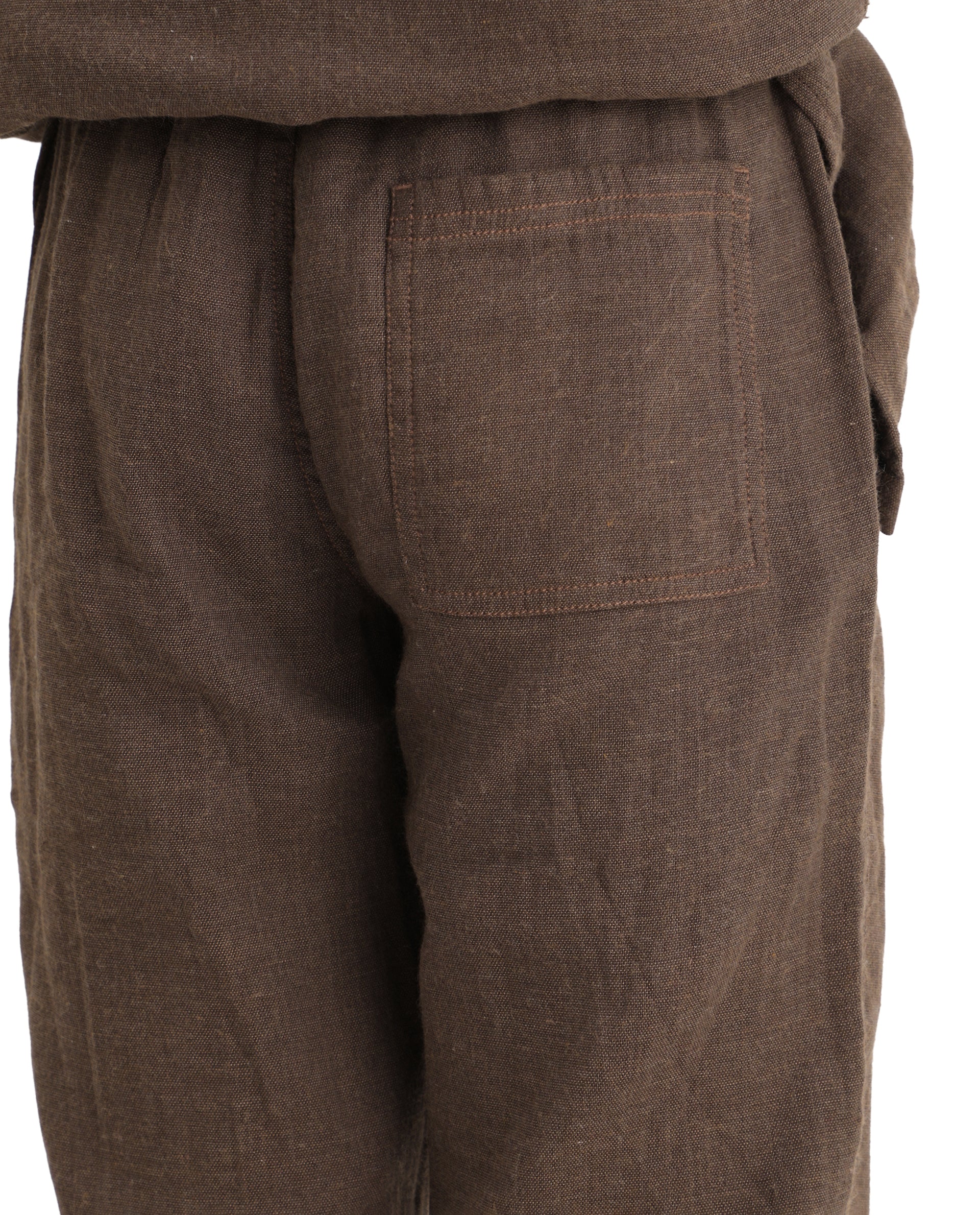 Rare Ones Kids Quen-B Brown Cotton Blend Solid Button Closure Regular Fit Trouser