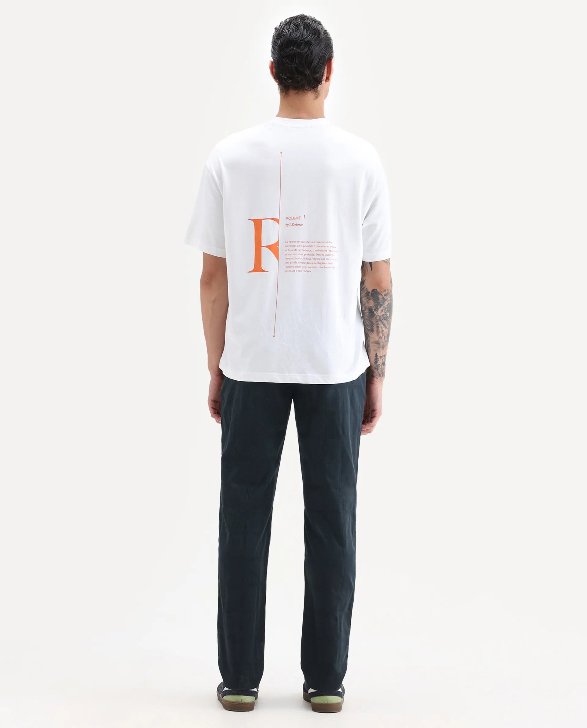 Rare Rabbit Men's Quince Dark Navy Cotton Checked Print Regular Fit Trouser