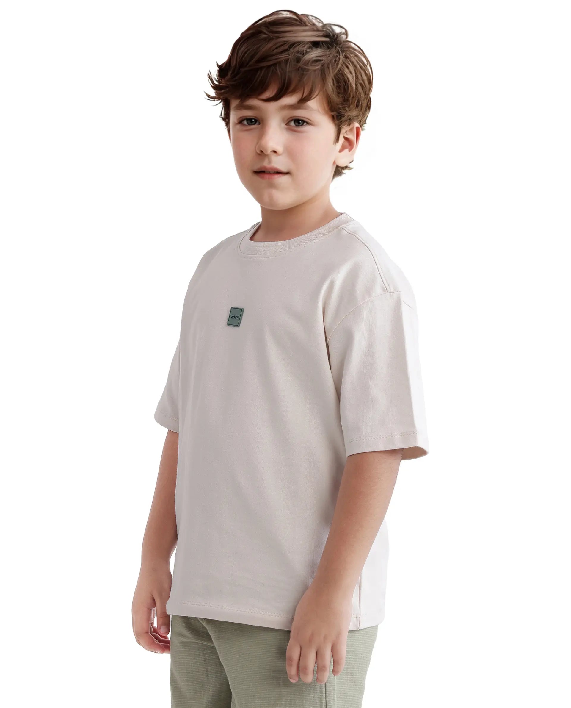 Rare Ones Kids Quinn Off White Cotton Short Sleeve Crew Neck T-Shirt