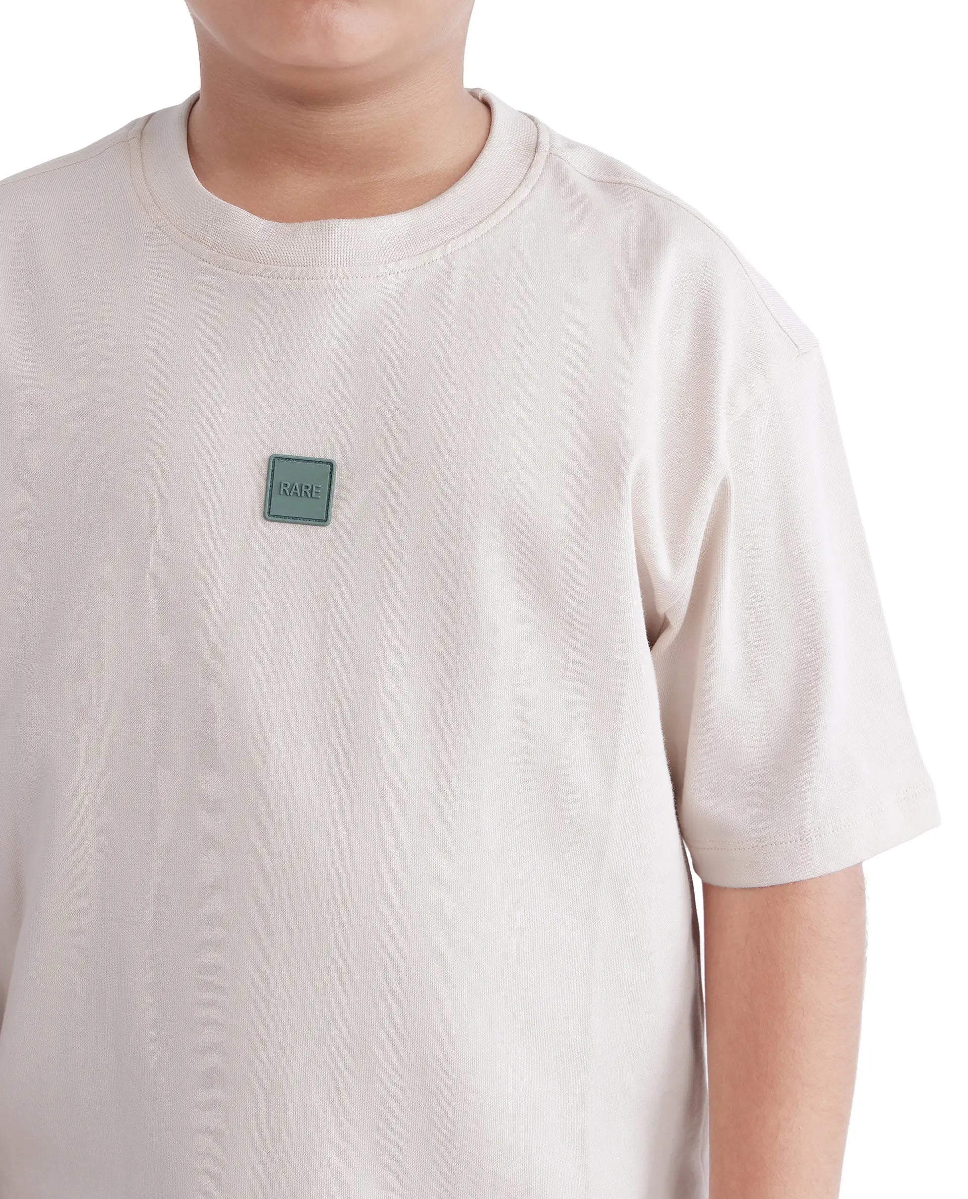 Rare Ones Kids Quinn Off White Cotton Short Sleeve Crew Neck T-Shirt