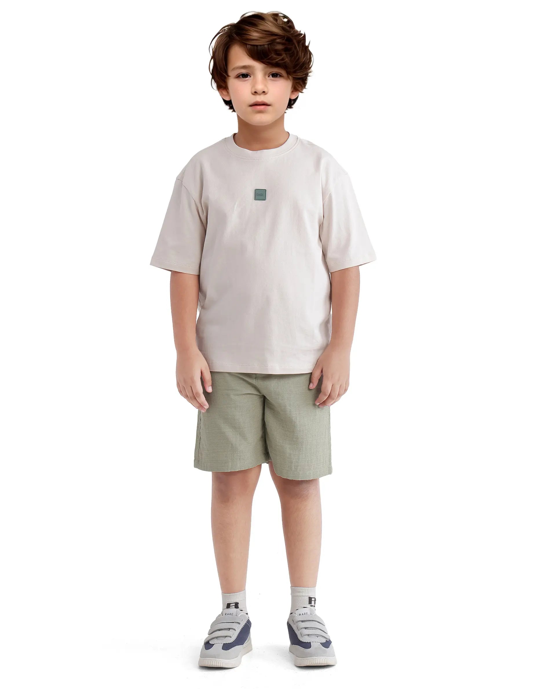 Rare Ones Kids Quinn Off White Cotton Short Sleeve Crew Neck T-Shirt
