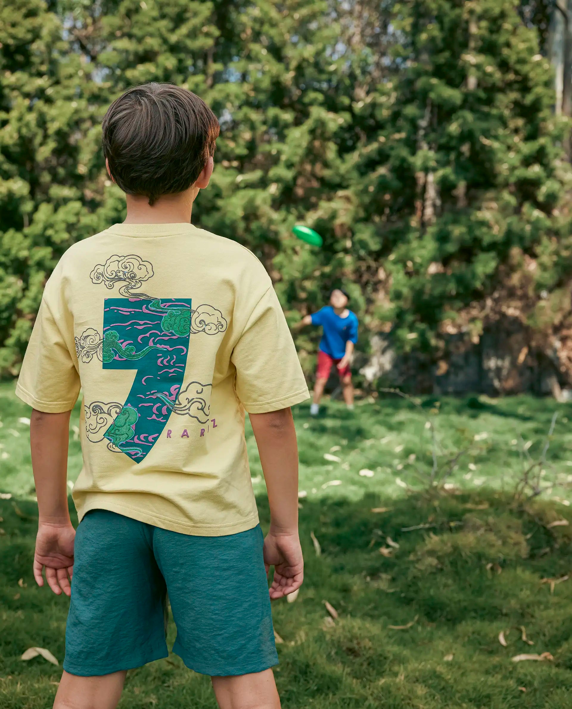 Rare Ones Kids Quote-K Yellow Cotton Short Sleeve Crew Neck Printed T-Shirt