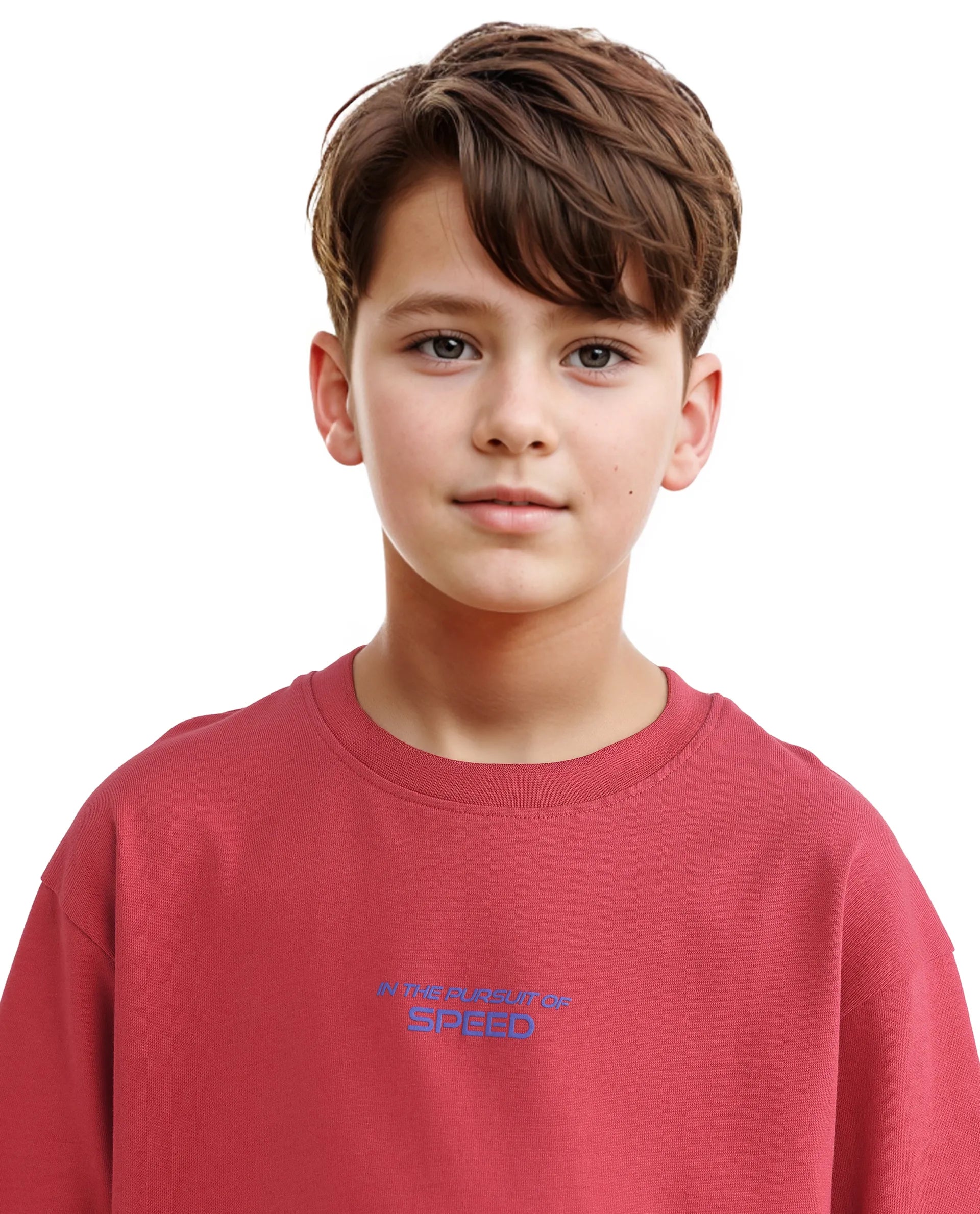 Rare Ones Kids Race Red Cotton Half Sleeve Slip-On Printed Boxy Fit T-Shirt