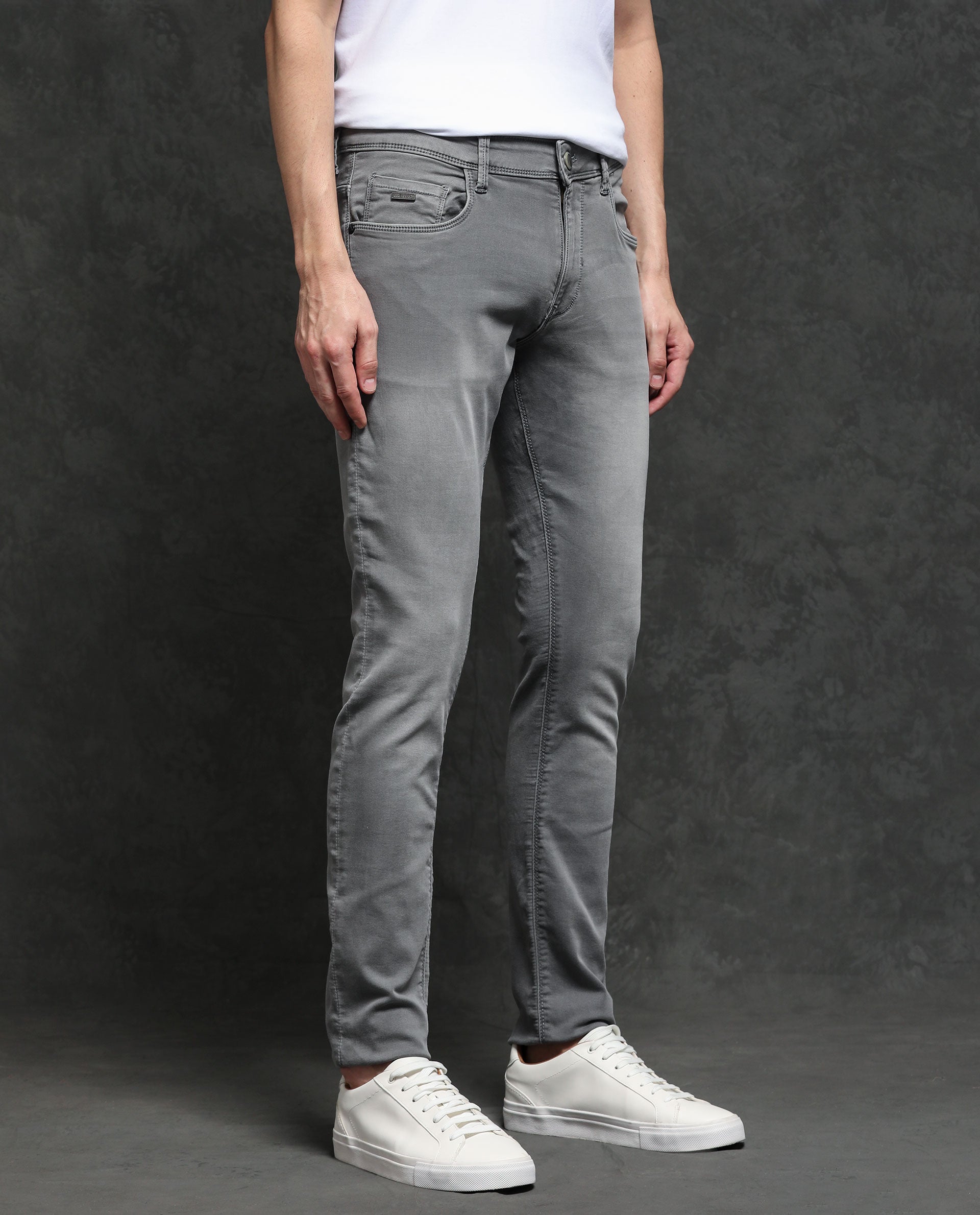Buy Grey Ankle Length Original Stretch Jeans Online at Muftijeans