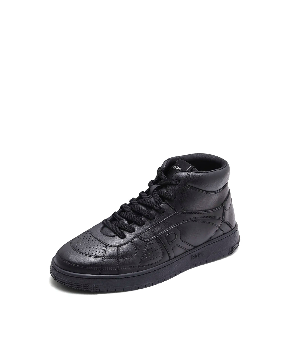 Rarez Mens Ragno Hi 30 Black Micro Fibre Sneaker