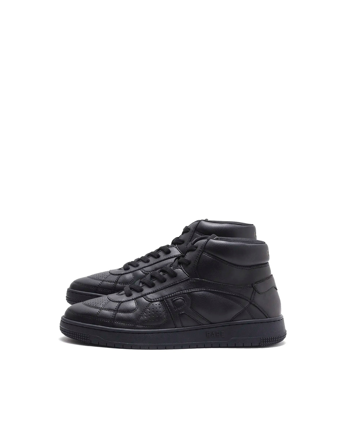 Rarez Mens Ragno Hi 30 Black Micro Fibre Sneaker