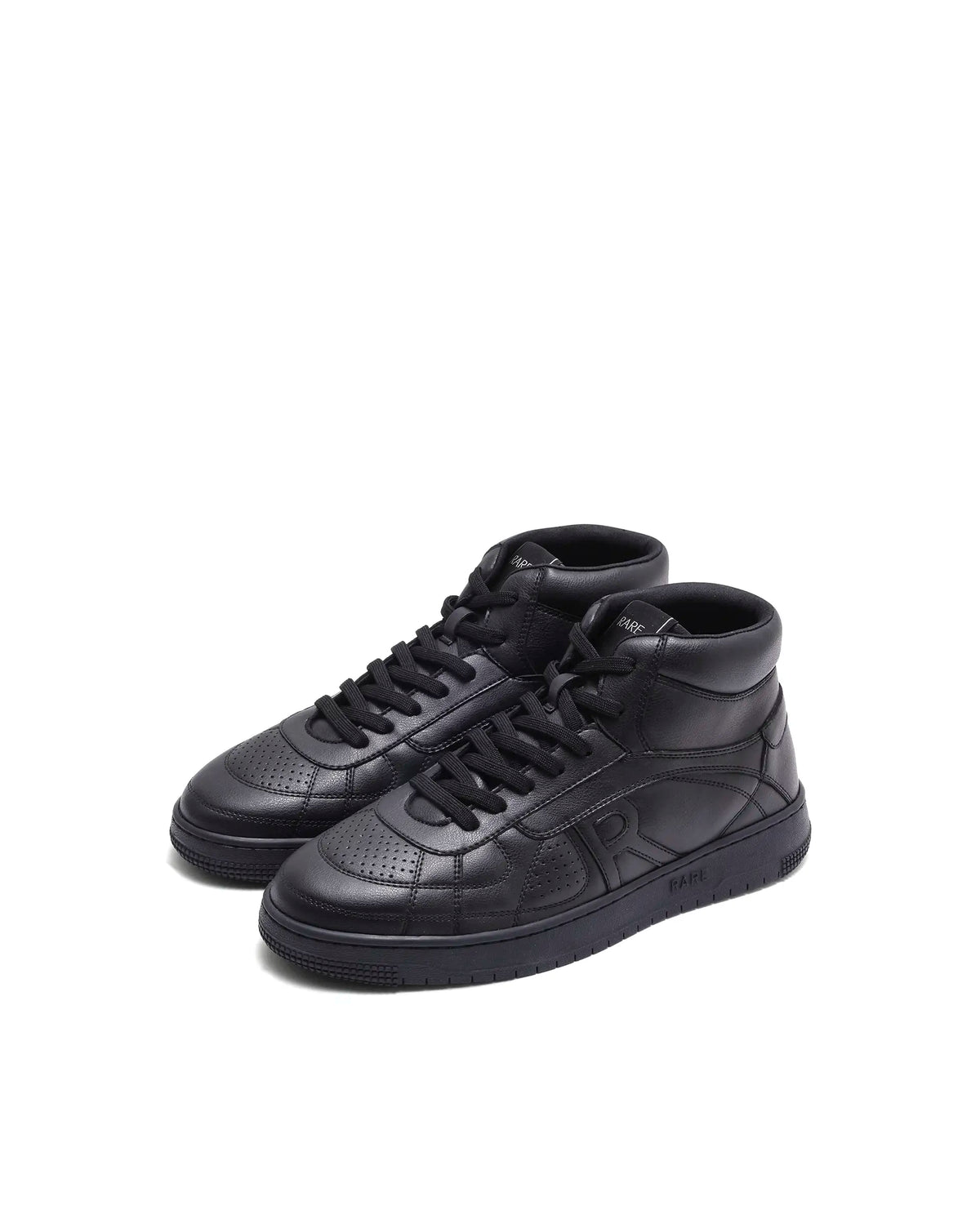 Rarez Mens Ragno Hi 30 Black Micro Fibre Sneaker