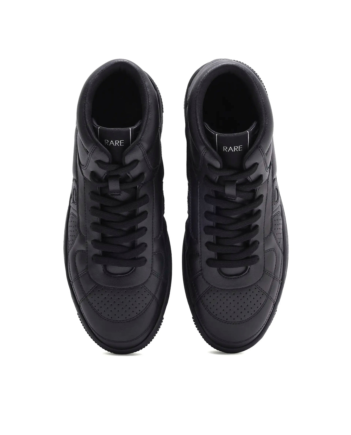 Rarez Mens Ragno Hi 30 Black Micro Fibre Sneaker