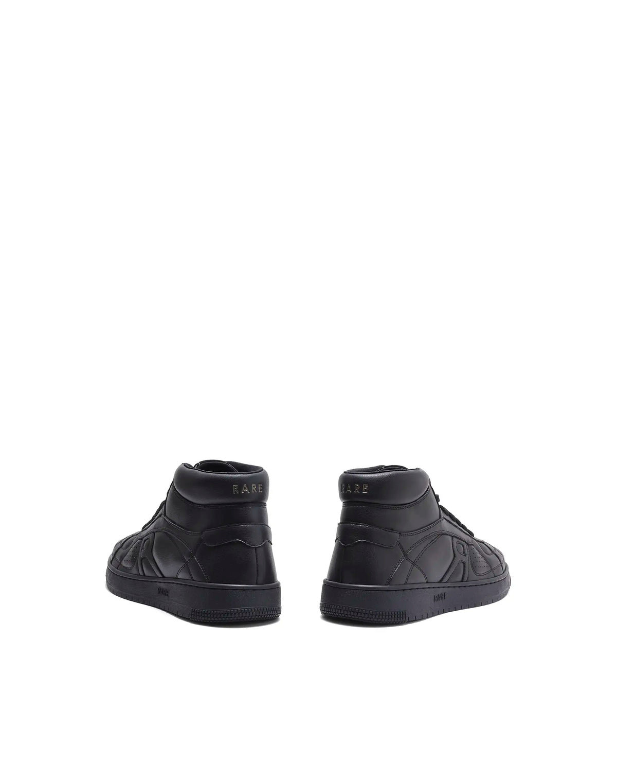 Rarez Mens Ragno Hi 30 Black Micro Fibre Sneaker