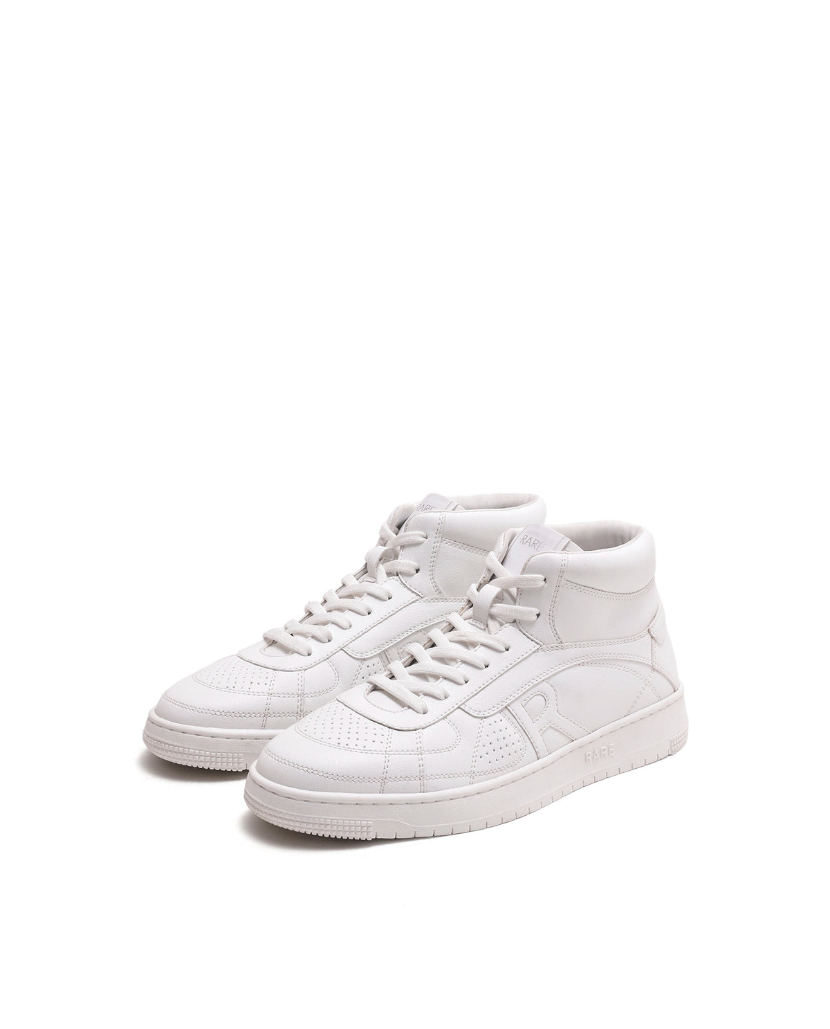 Rarez Mens Ragno Hi 30 White Micro Fibre Sneaker