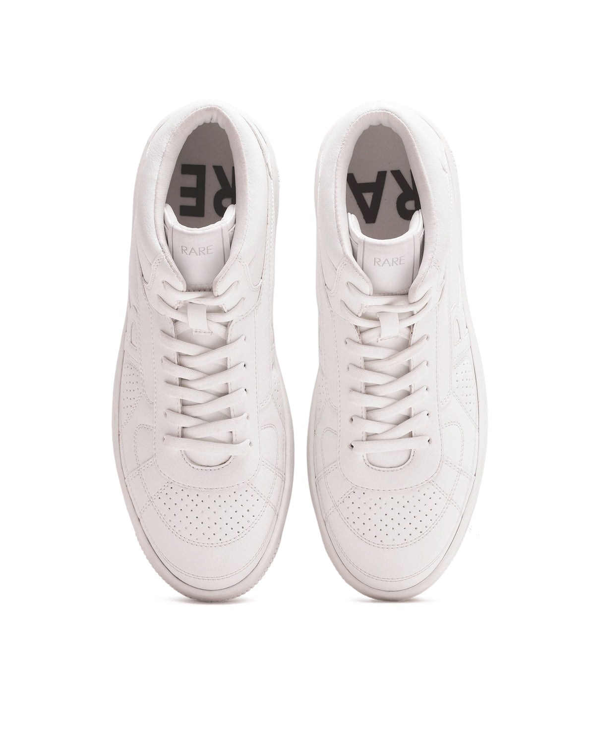 Rarez Mens Ragno Hi 30 White Micro Fibre Sneaker