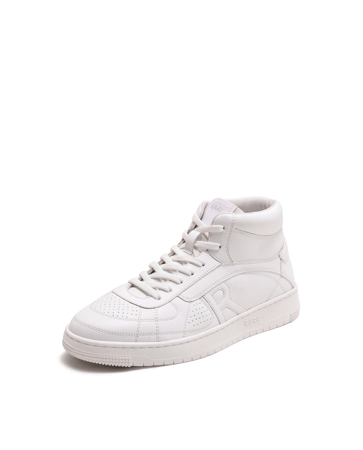Rarez Mens Ragno Hi 30 White Micro Fibre Sneaker