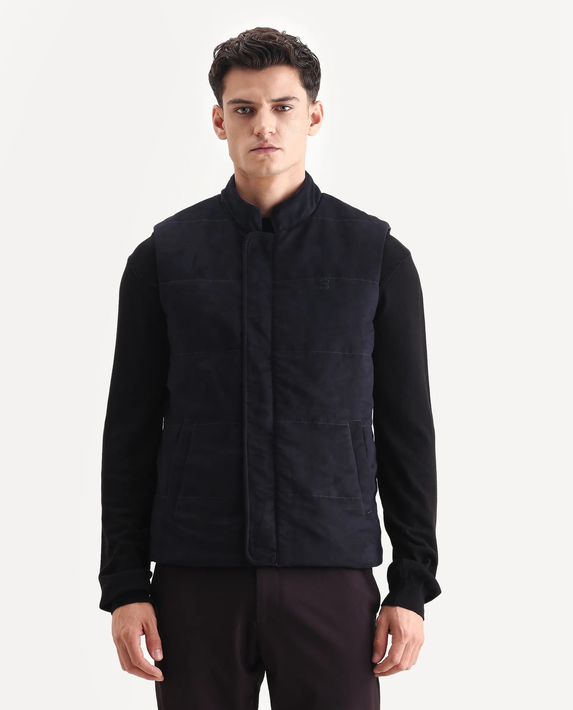 Rare Rabbit Men's Raldo-25 Purple Polyester Blend Fabric High Neck Regular Fit Plain Jacket