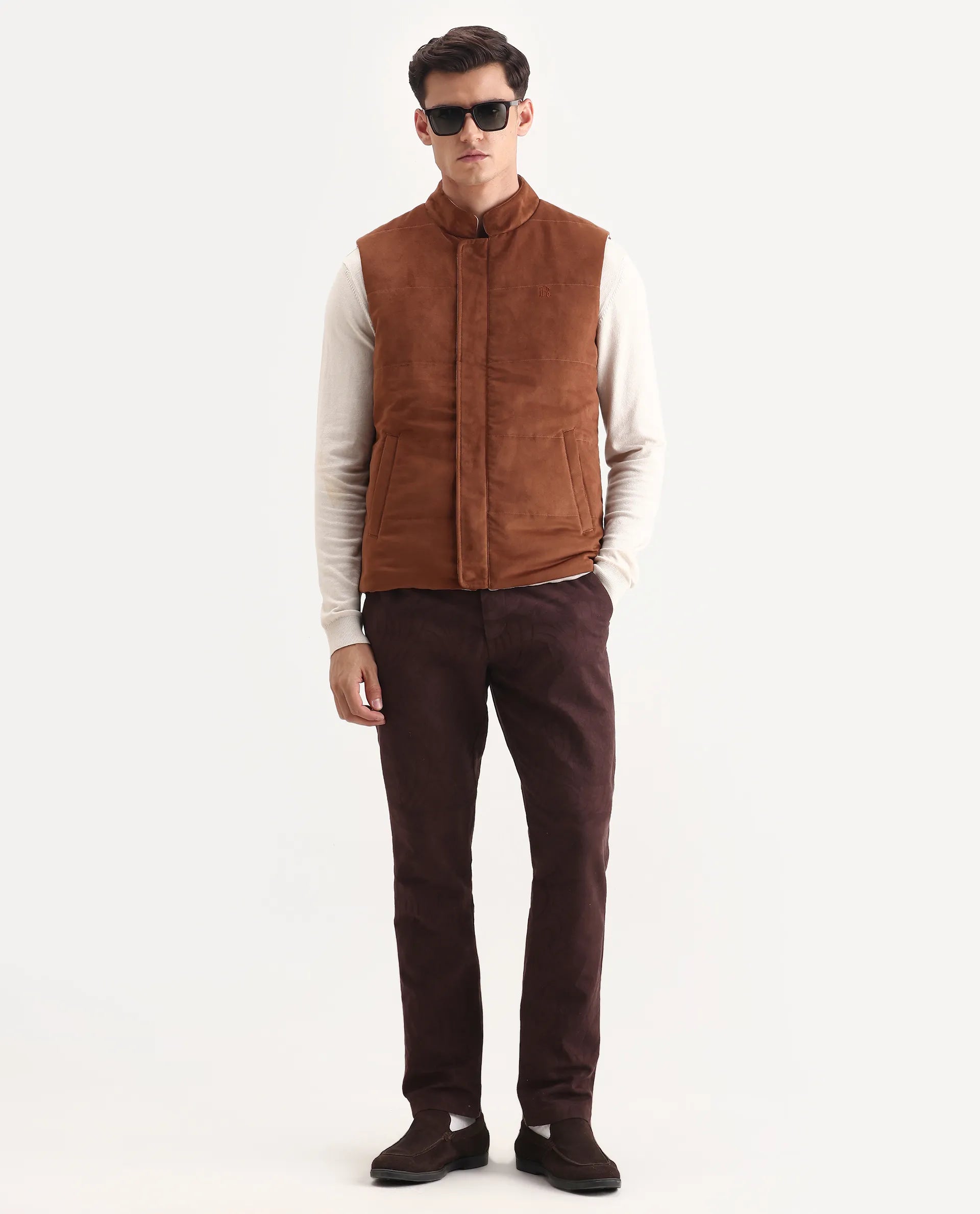 Rare Rabbit Men's Raldo-25 Off White Polyester Blend Fabric High Neck Regular Fit Plain Jacket