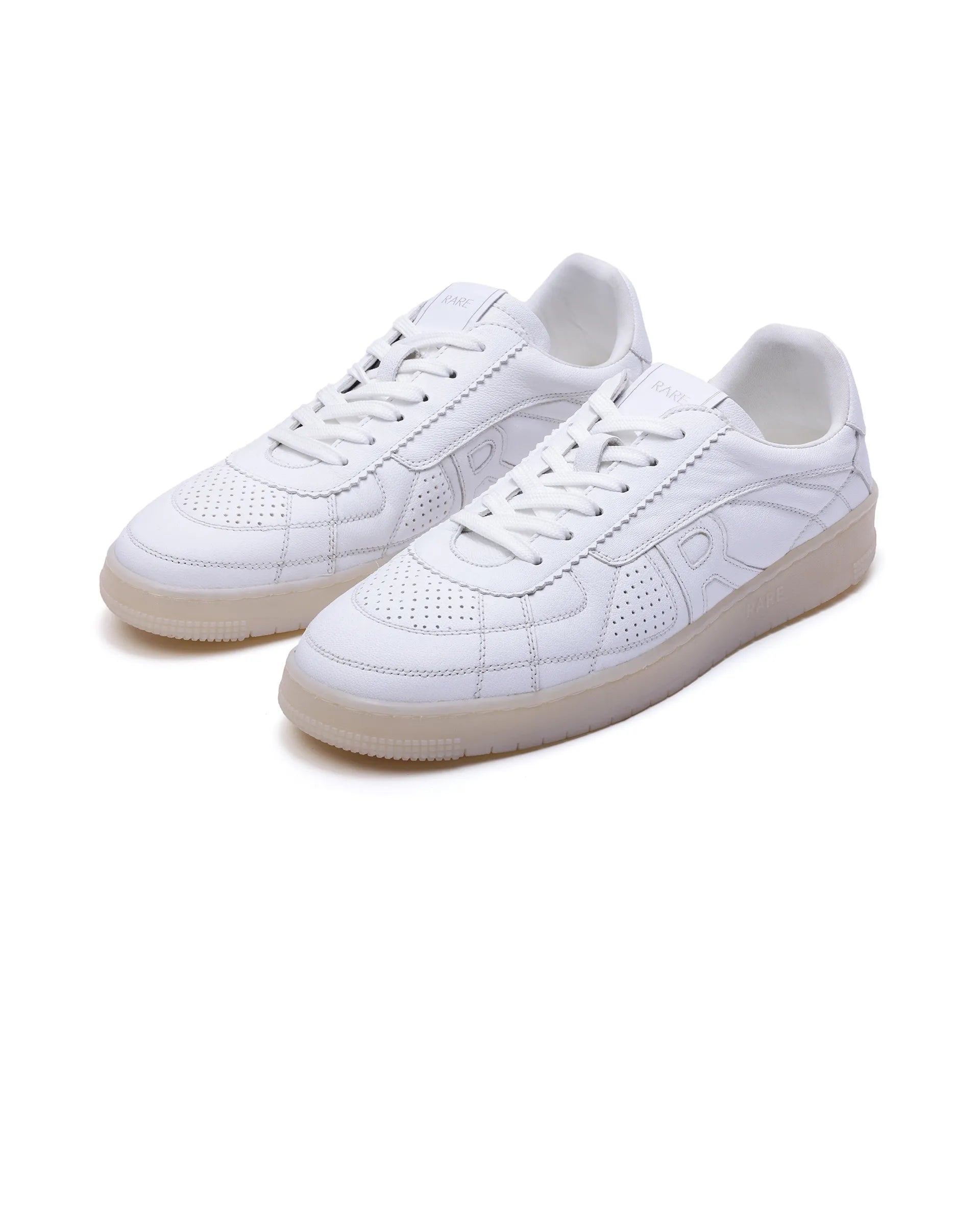 Rare Rabbit Men's Rango White Leather Lace-Up Closure Sneaker