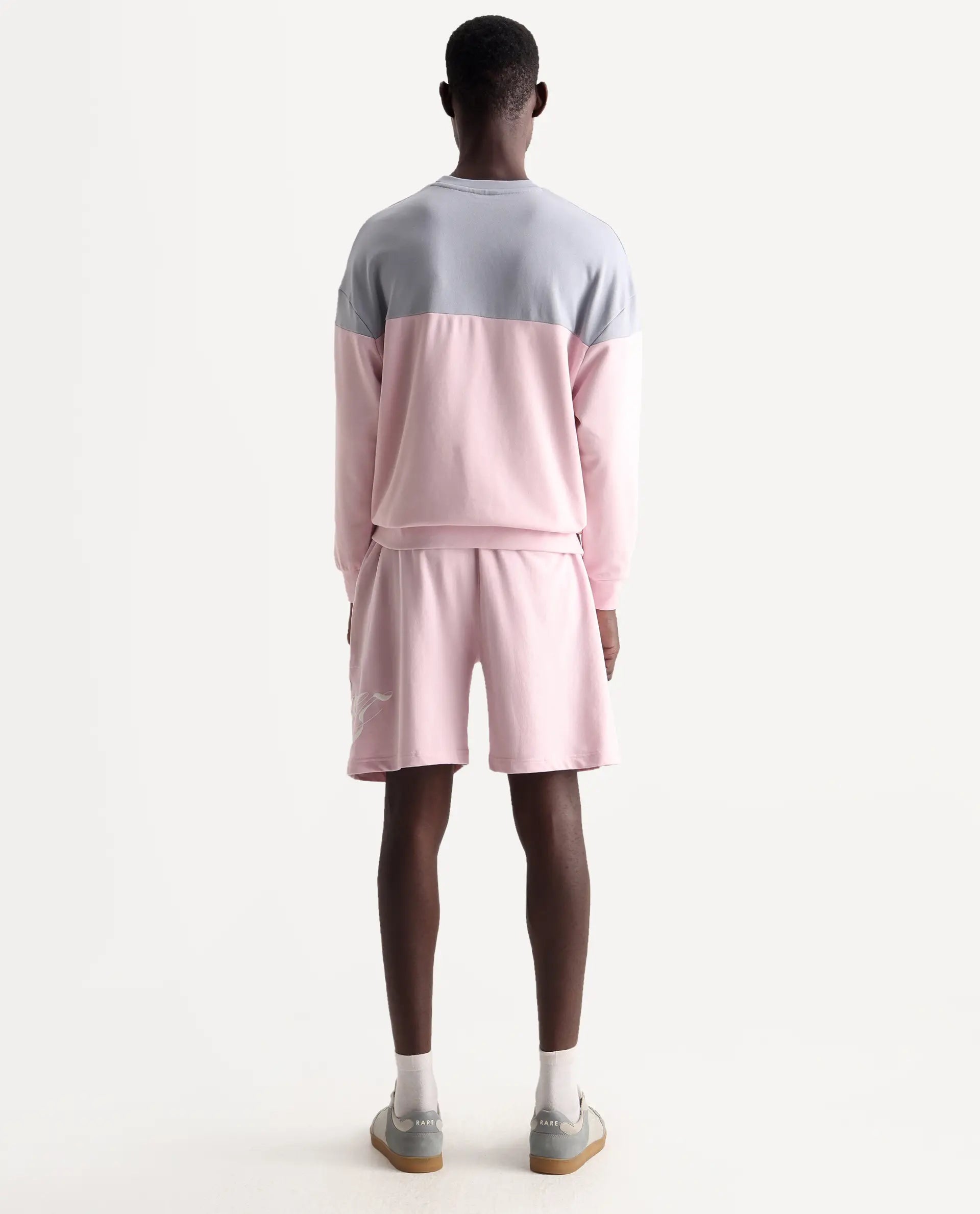 Rare Rabbit Men's Ranot Pink Cotton Graphic Print Oversized Fit Shorts