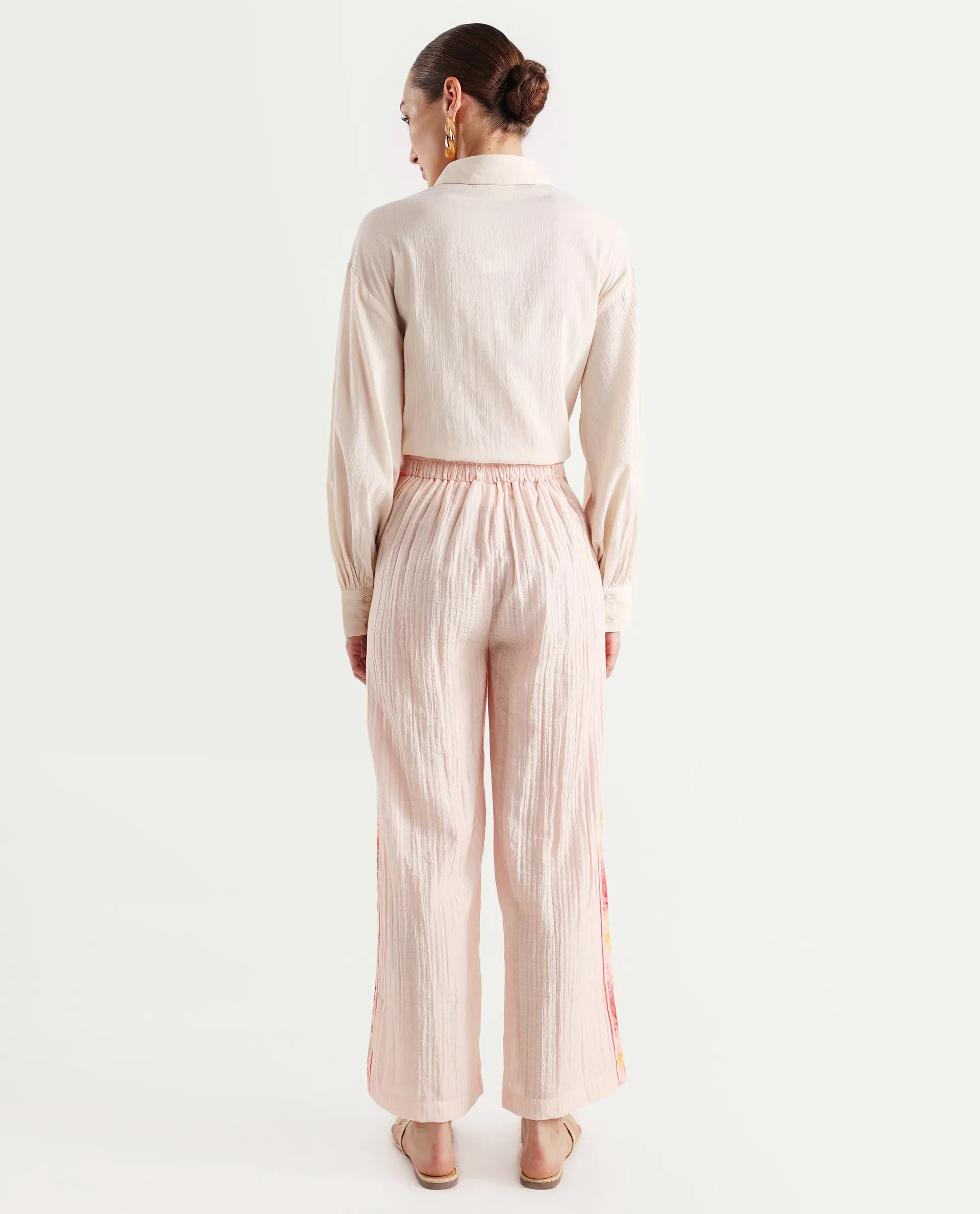 Rareism Women's Ravenna Multi Nylon Blend Floral Print Ankle Length Tapered Trouser