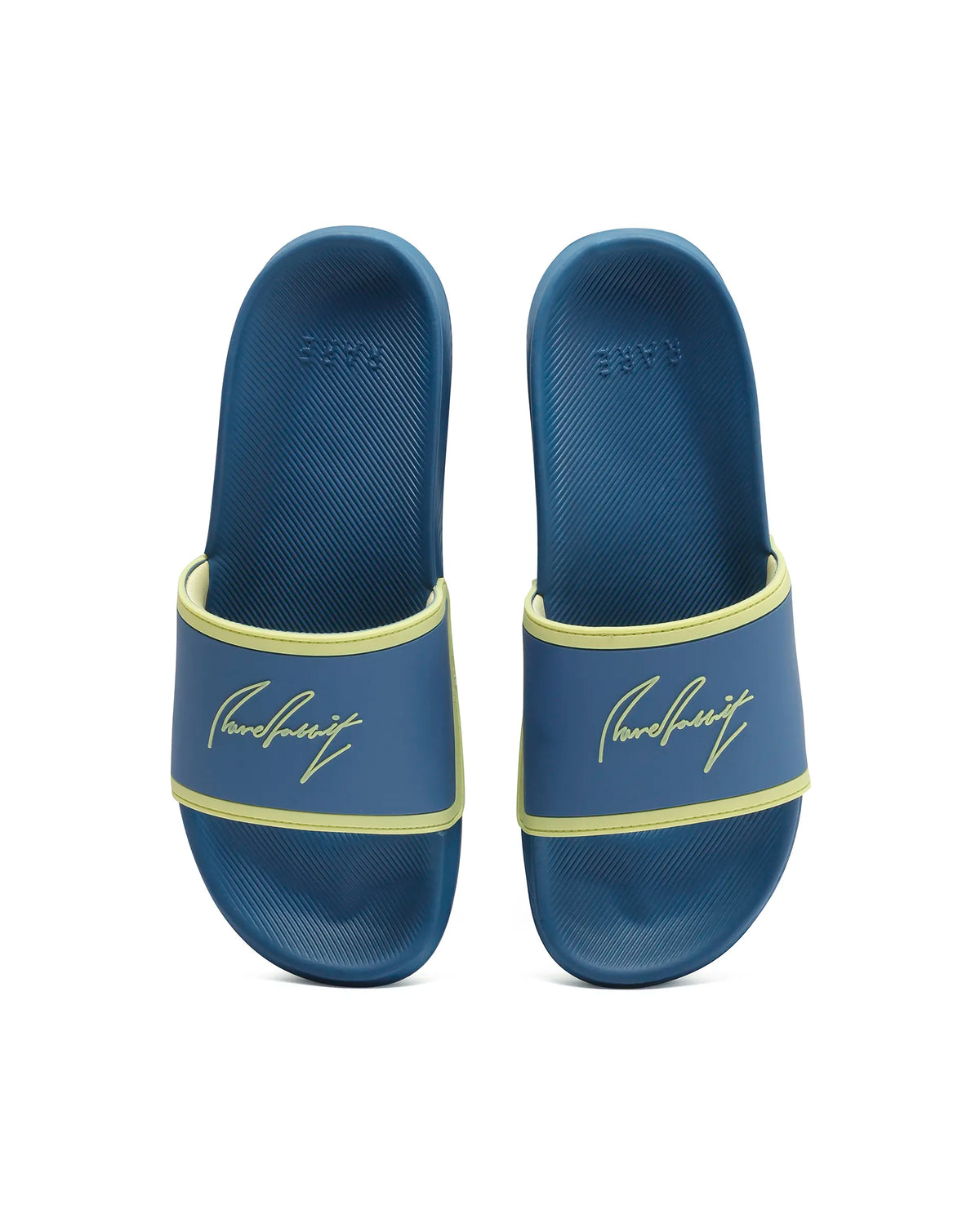 Rarez Mens Reff Blue/Yellow Synthetic Material Regular Typography Print Sandal