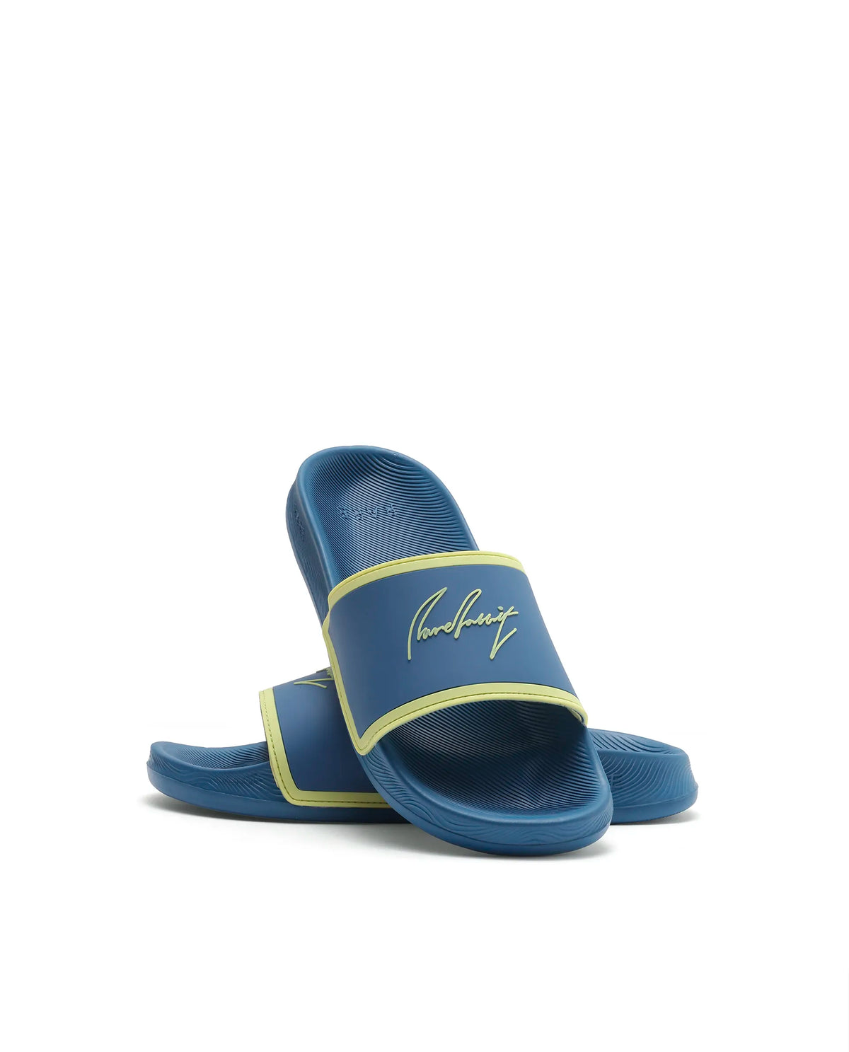 Rarez Mens Reff Blue/Yellow Synthetic Material Regular Typography Print Sandal