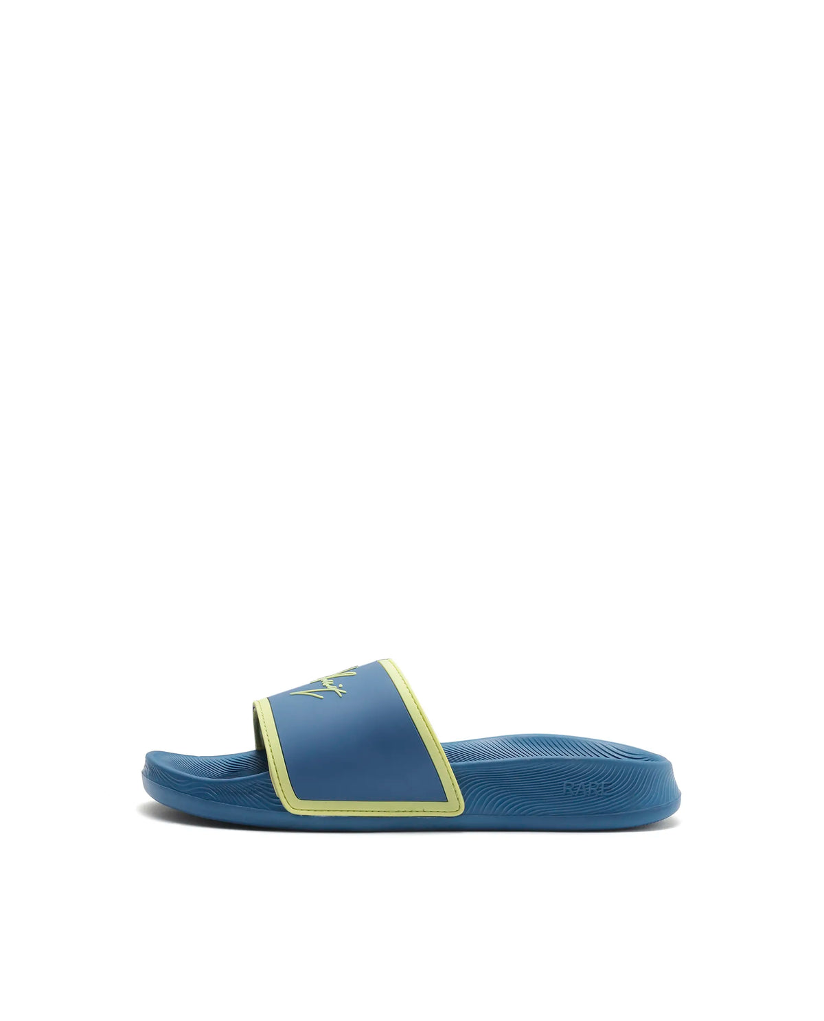 Rarez Mens Reff Blue/Yellow Synthetic Material Regular Typography Print Sandal