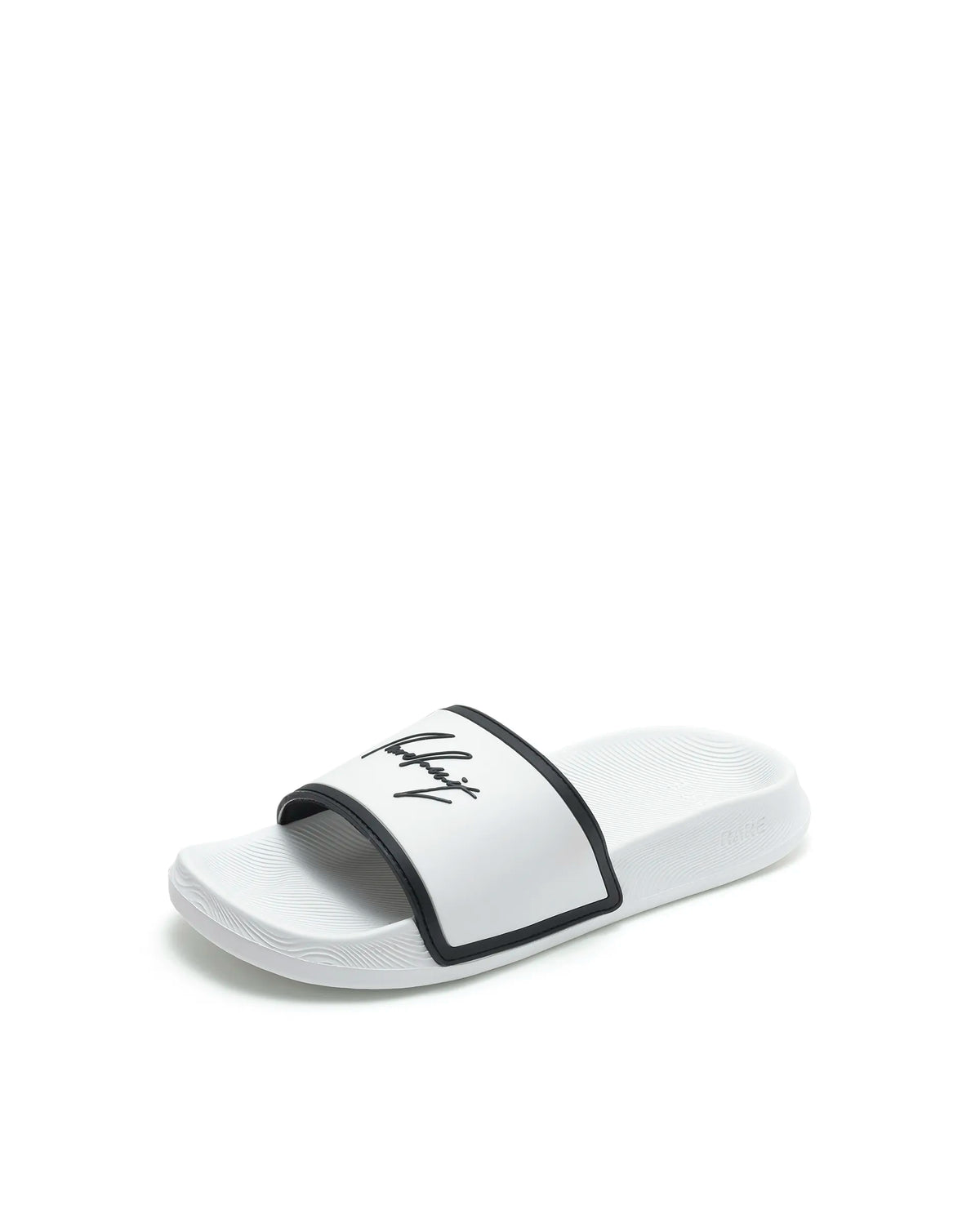 Rarez Mens Reff White/Black Synthetic Material Regular Typography Print Sandal