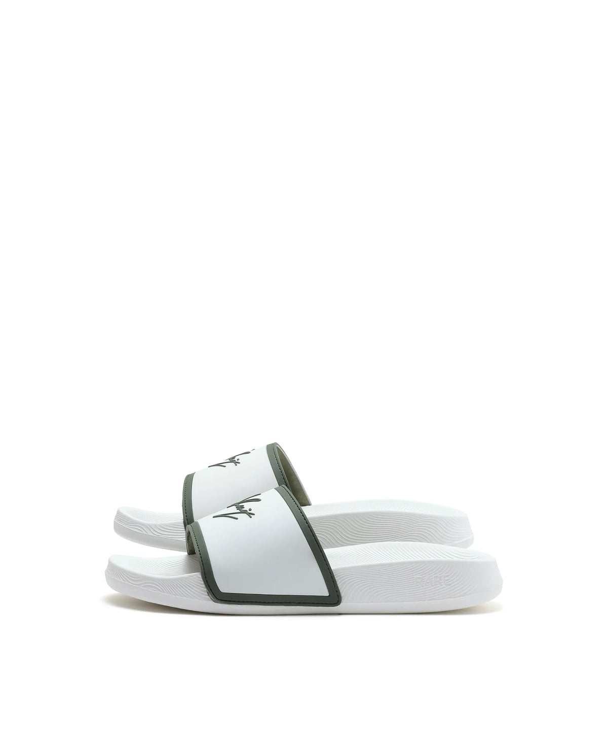 Rarez Mens Reff White/Sage Synthetic Material Regular Typography Print Sandal