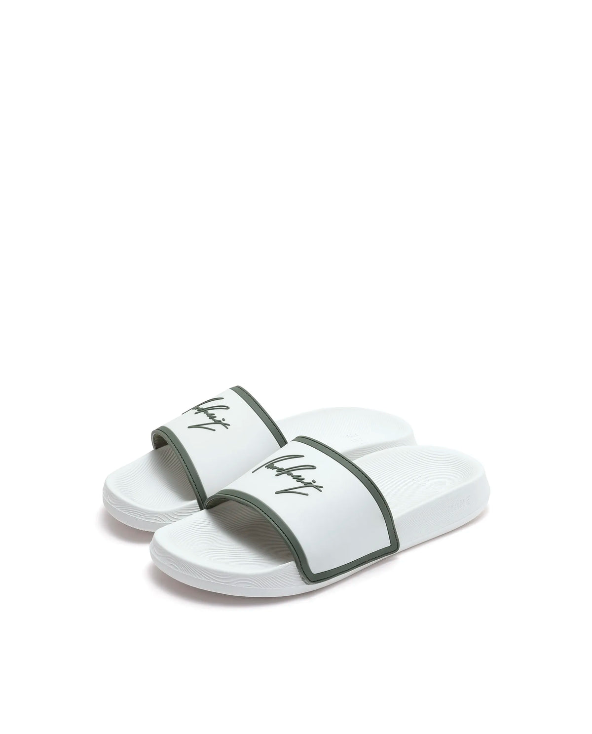 Rarez Mens Reff White/Sage Synthetic Material Regular Typography Print Sandal