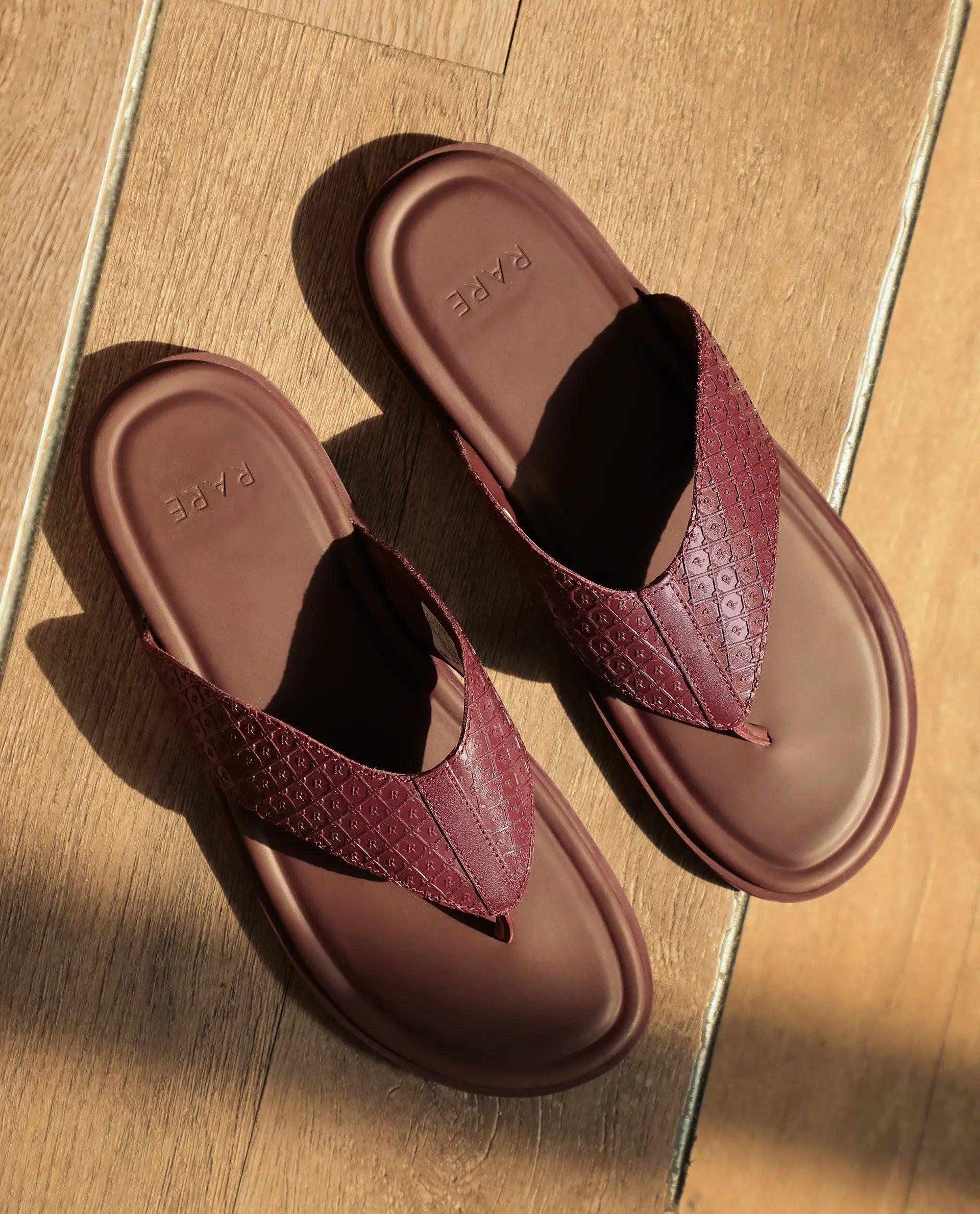 Rare Rabbit Men's Starry Bordo Slip-On Closure Sandal