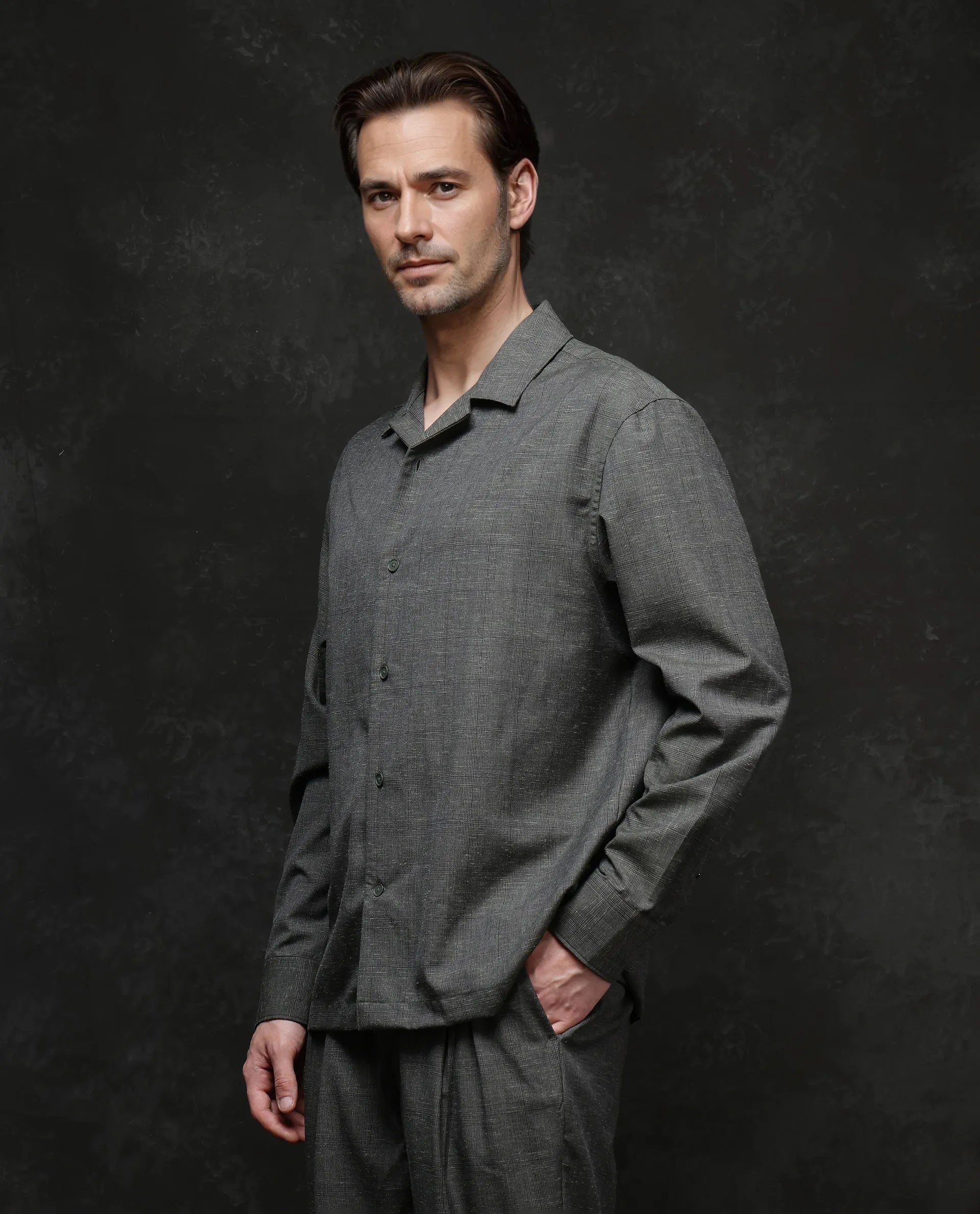 Rare Rabbit Men Reno Dark Green Full Sleeve Collared Neck Button Closure Regular Fit Checks Shirt