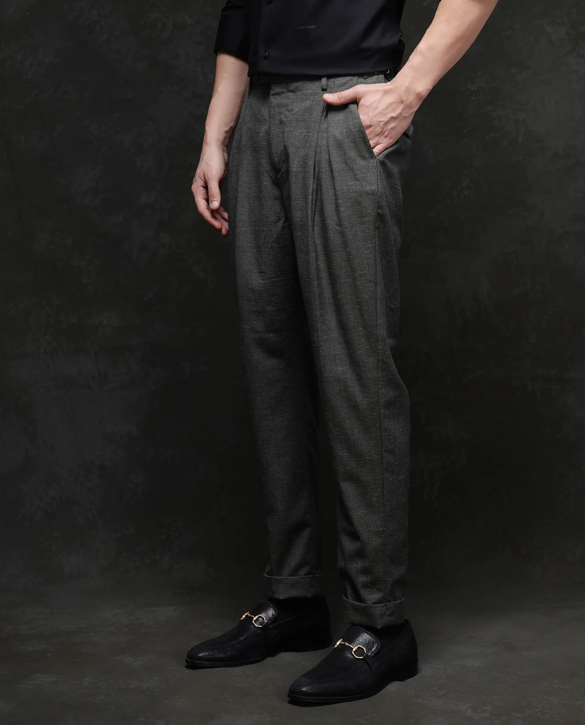 Cuban Collared Checked Shirt Guild Casual Reno Dark Green Rare