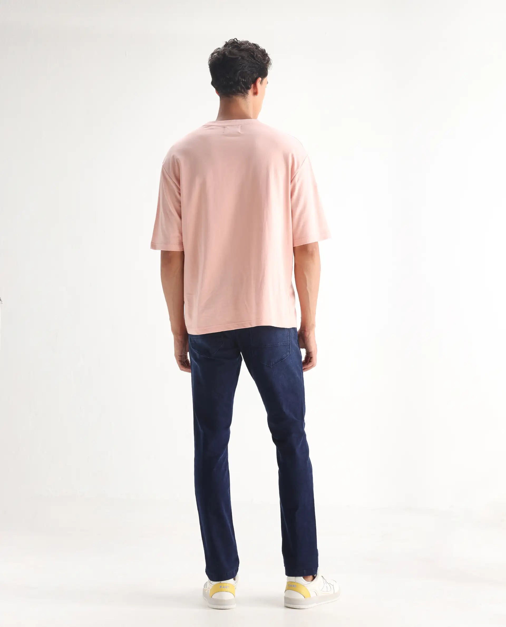 Rare Rabbit Men's Repp Blue Cotton Plain Hawk Slim Fit Jeans