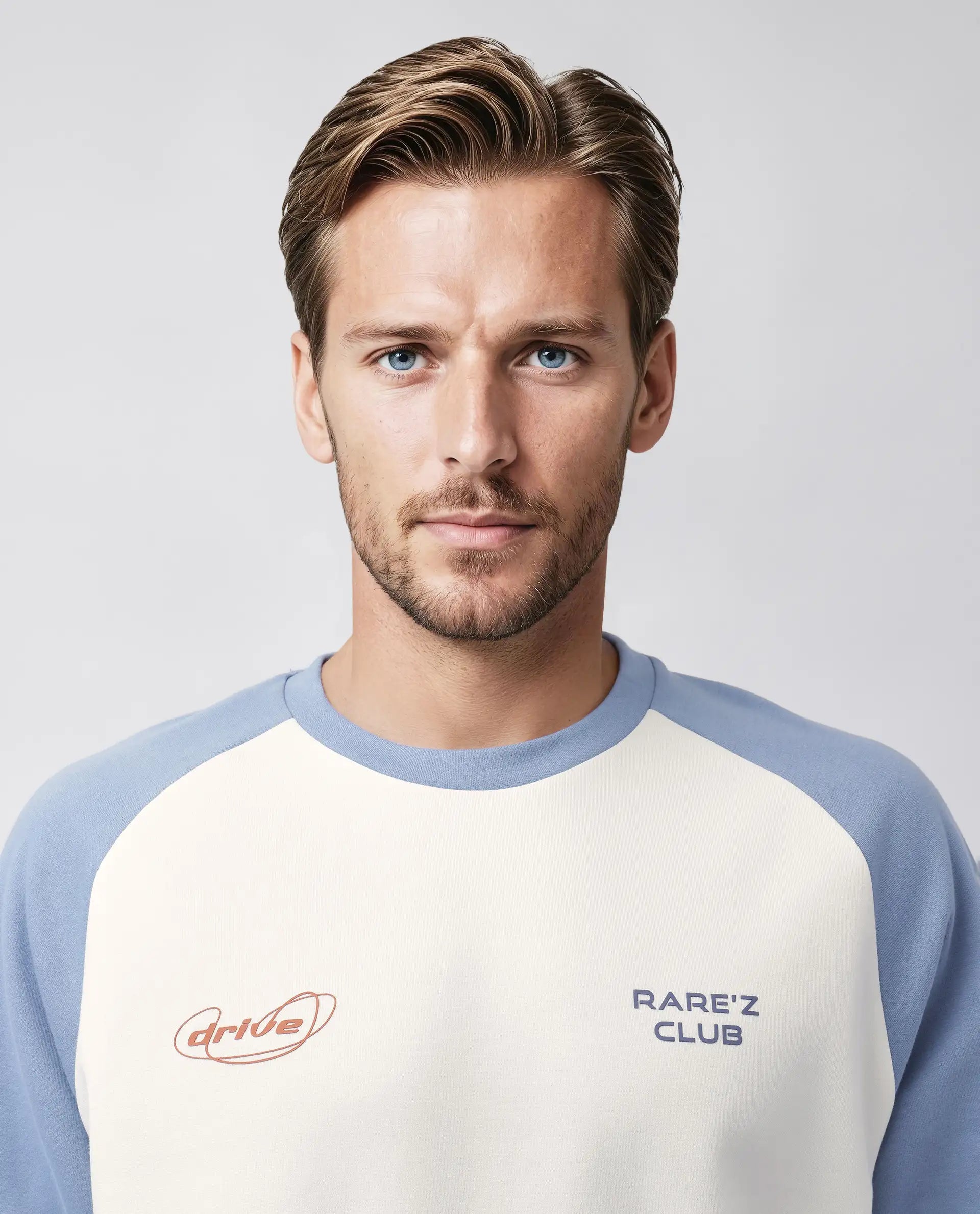 Rare Rabbit Men's Revalo Blue Cotton Blend Graphic Print Oversized Fit Half Sleeve Crew Neck T-Shirt