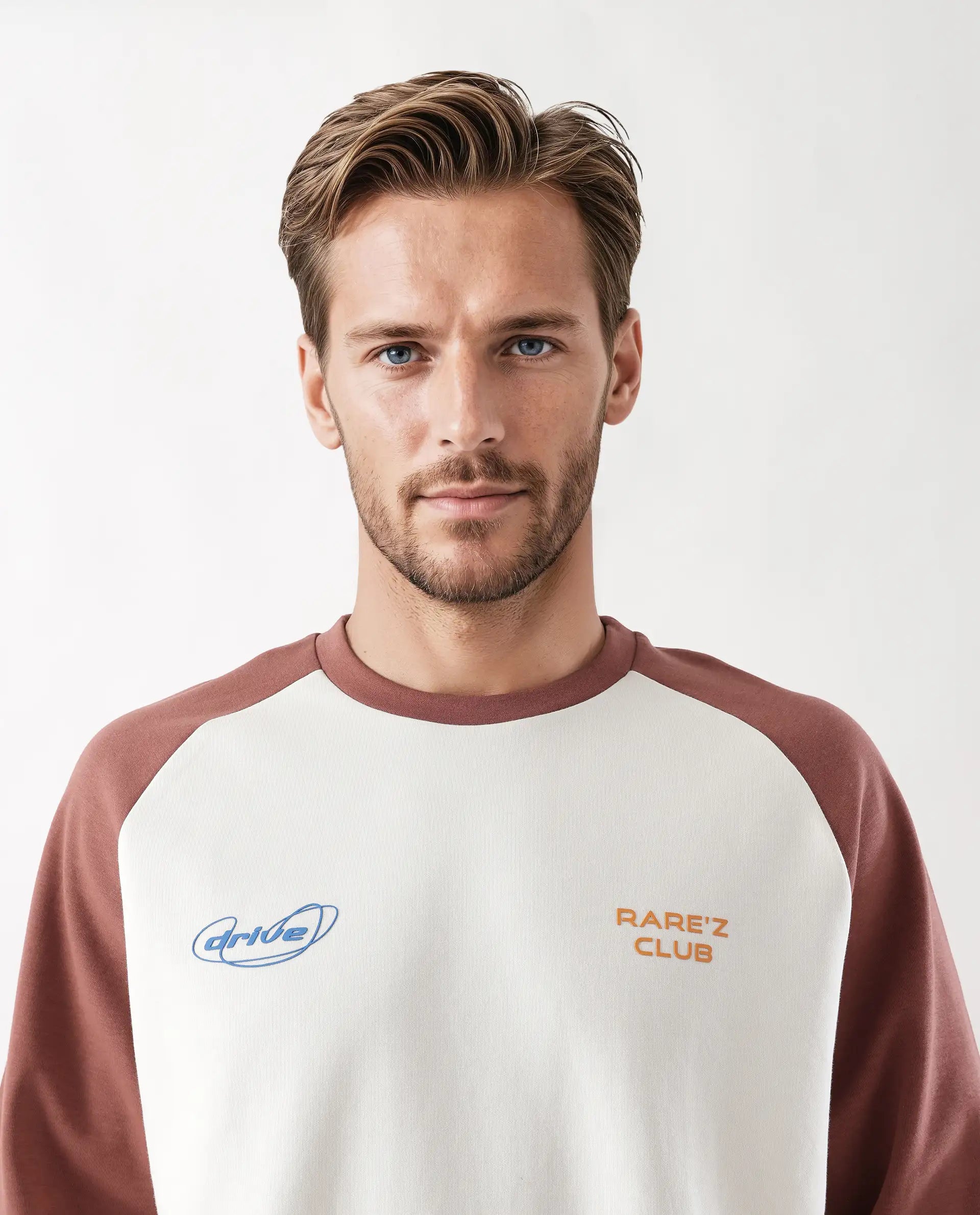 Rare Rabbit Men's Revalo Rust Cotton Blend Graphic Print Oversized Fit Half Sleeve Crew Neck T-Shirt