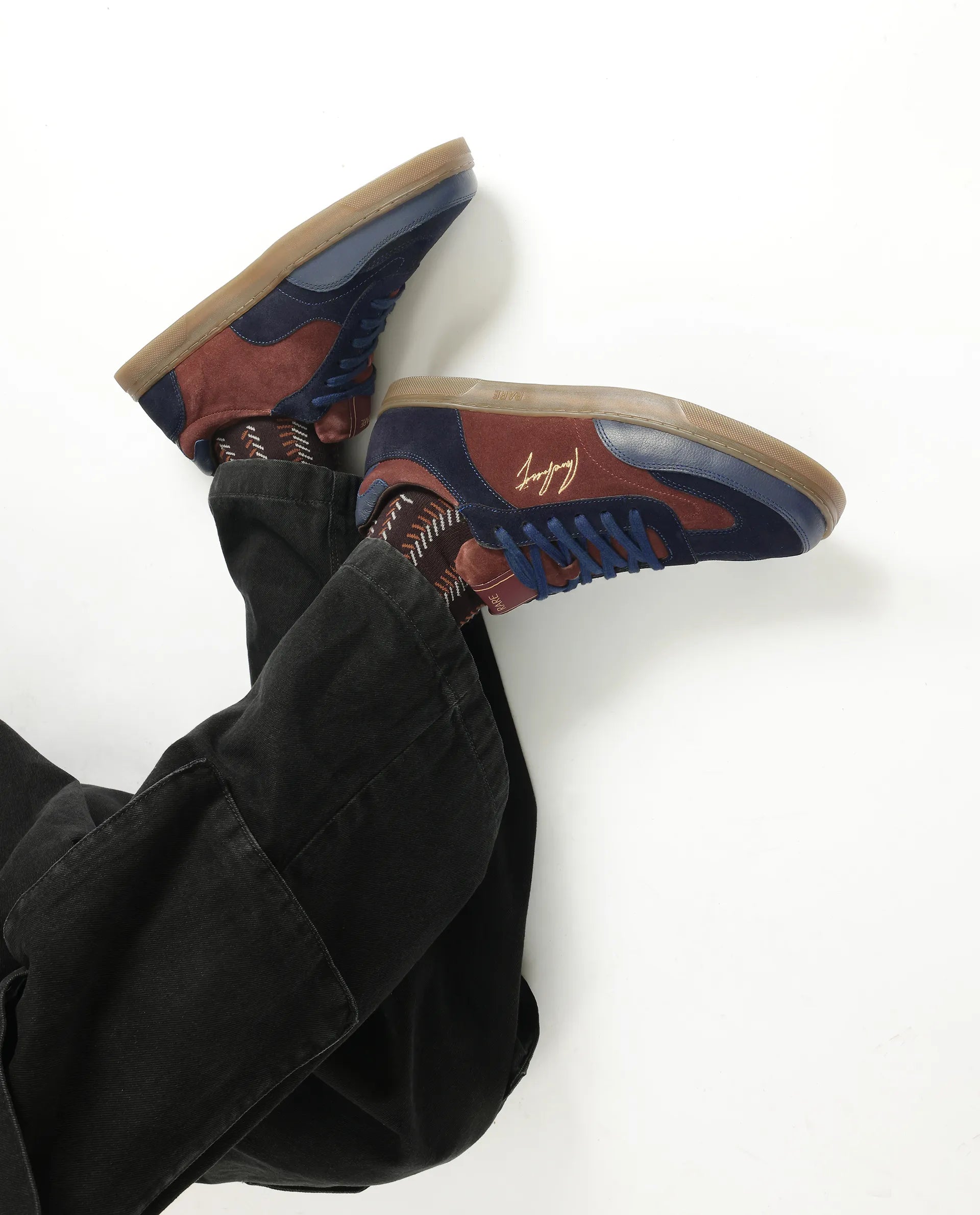 Rare Rabbit Men's Rex Brown Leather Lace-Up Closure Sneaker