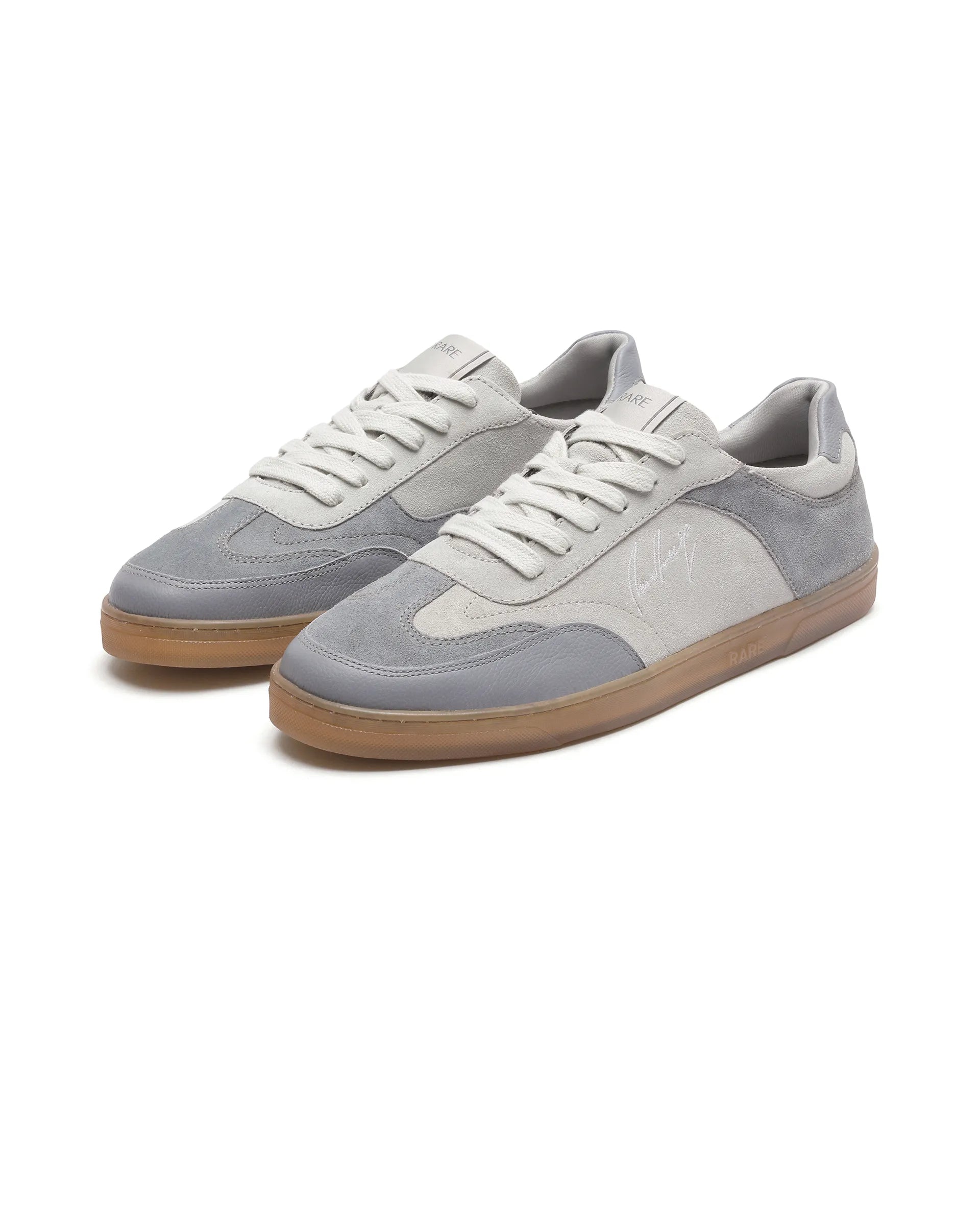 Rare Rabbit Men's Rex Grey Leather Lace-Up Closure Sneaker