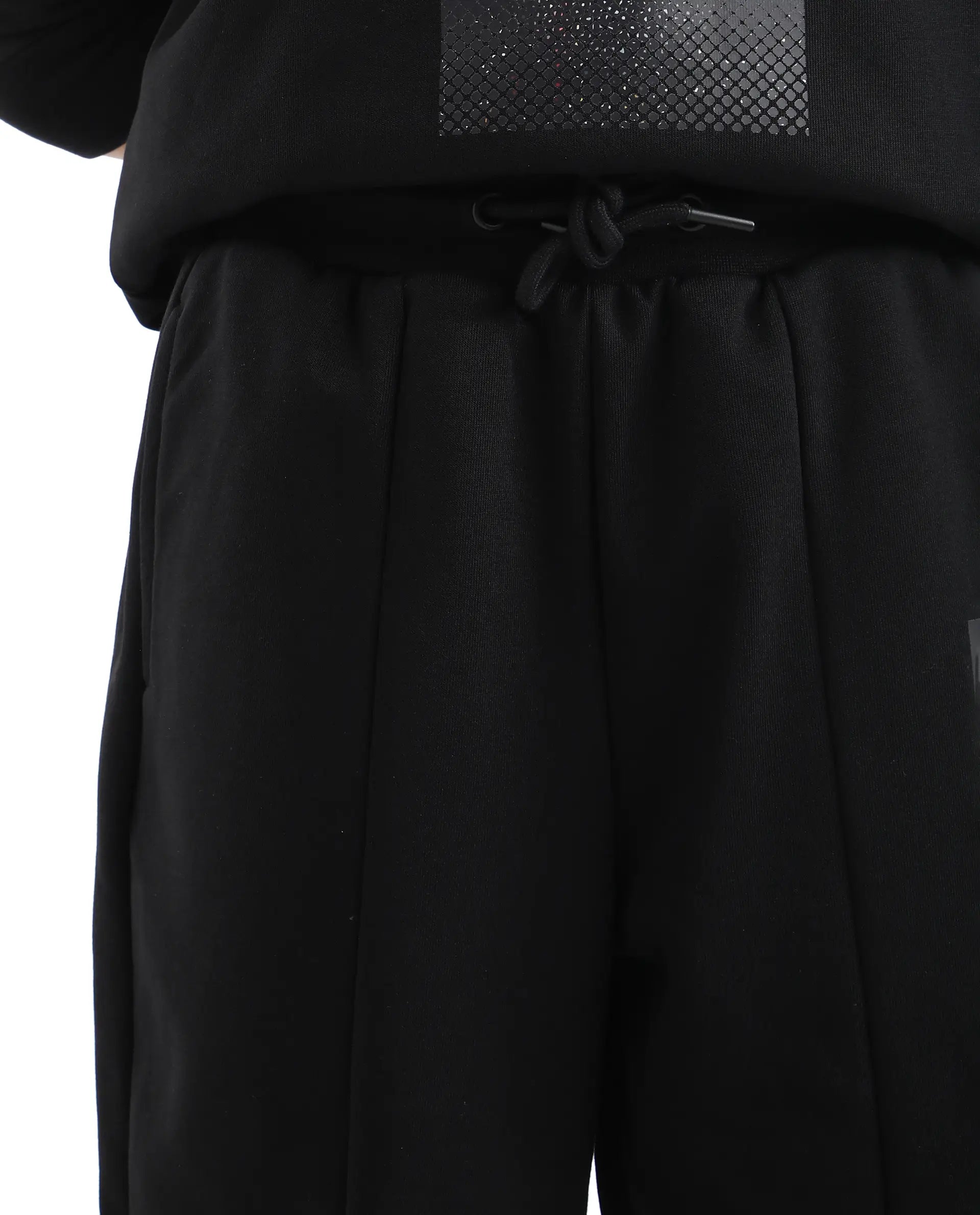 Rare Ones Kids Rib Black Cotton Cmyk Print Trackpant