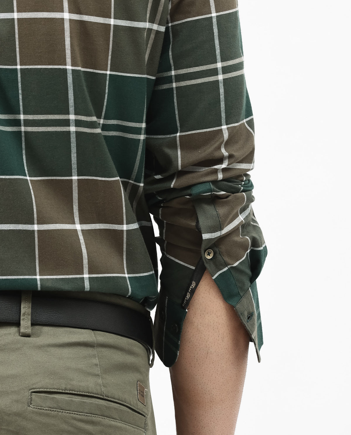 Rare Rabbit Mens Rigan Green Cotton Fabric Full Sleeve Regular Fit Checks Shirt