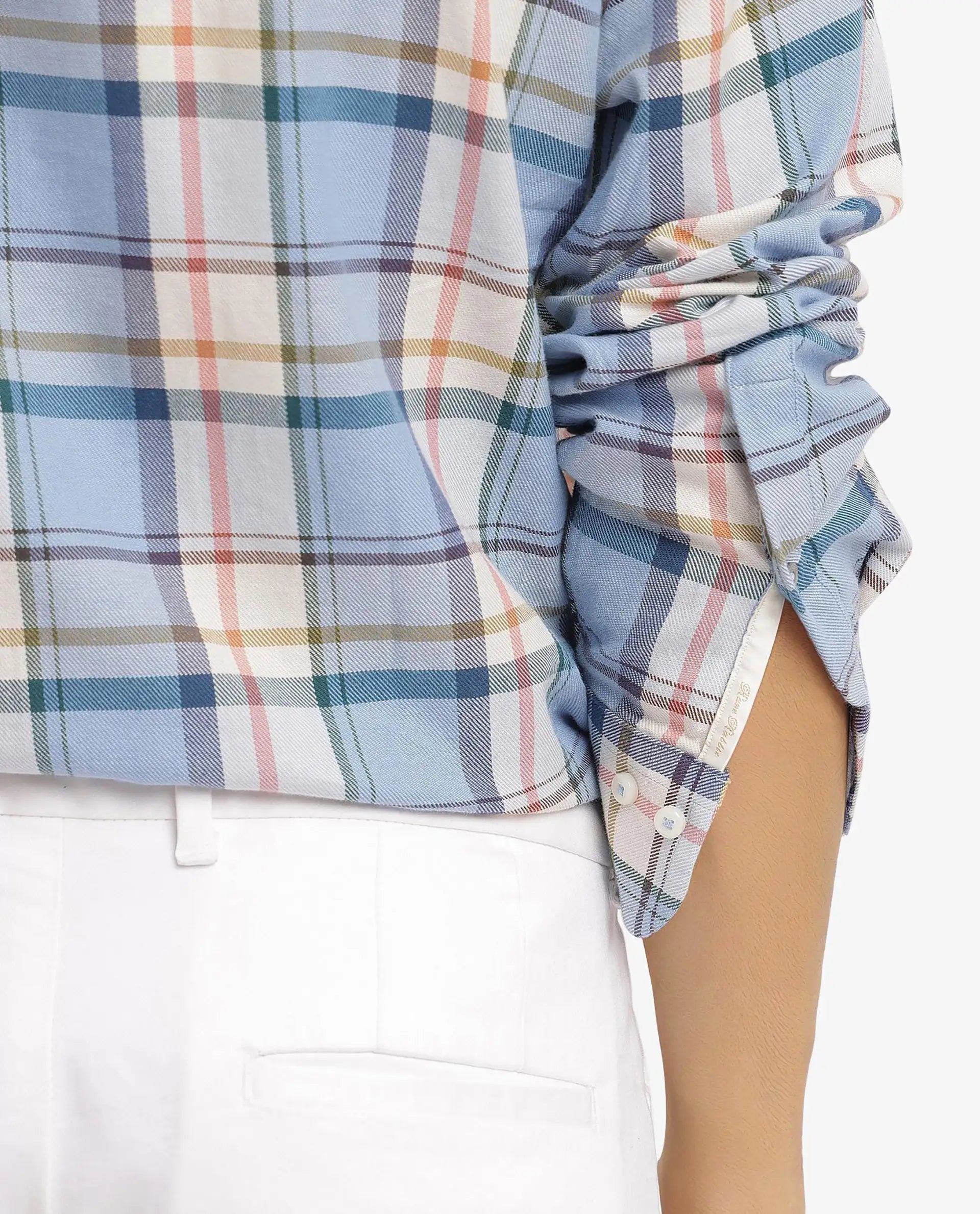 Rare Rabbit Men Rix Light Blue Full Sleeve Regular Collar Button Closure Regular Fit Checks Shirt