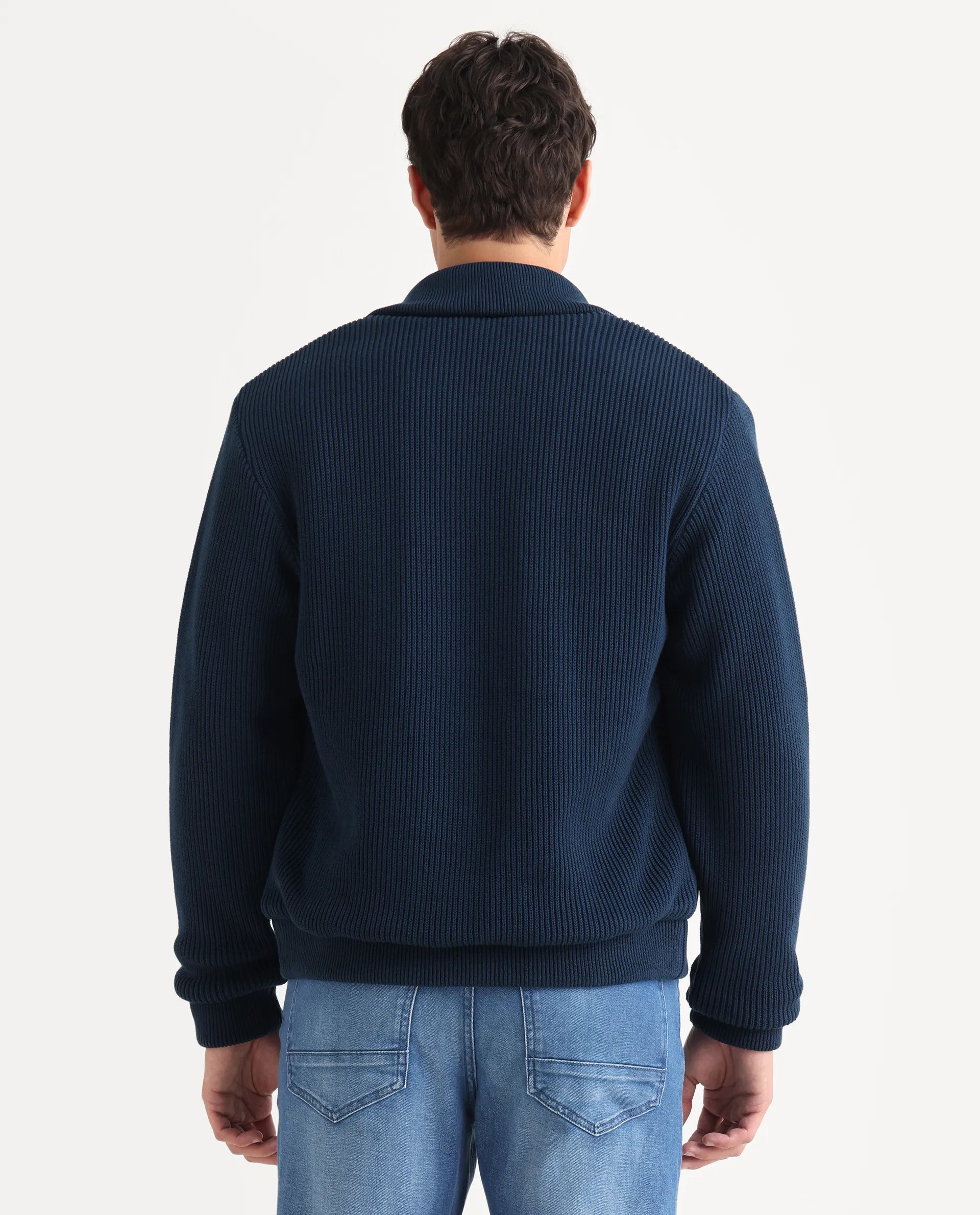 Buy Rodeo - Navy High Winter Sude Cut And Sew Jacket| Rare Rabbit