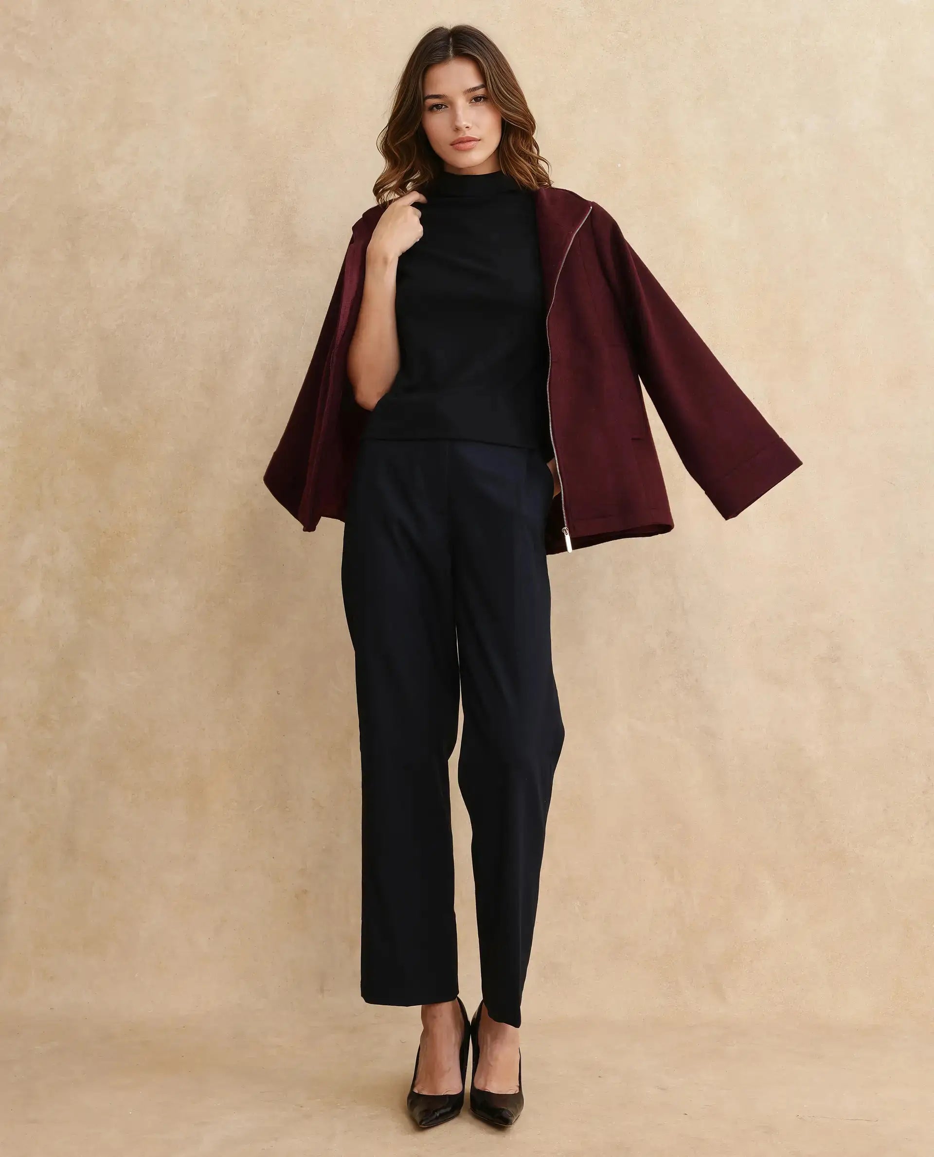 Rareism Women Rohdrio Black Knitted Plain Top