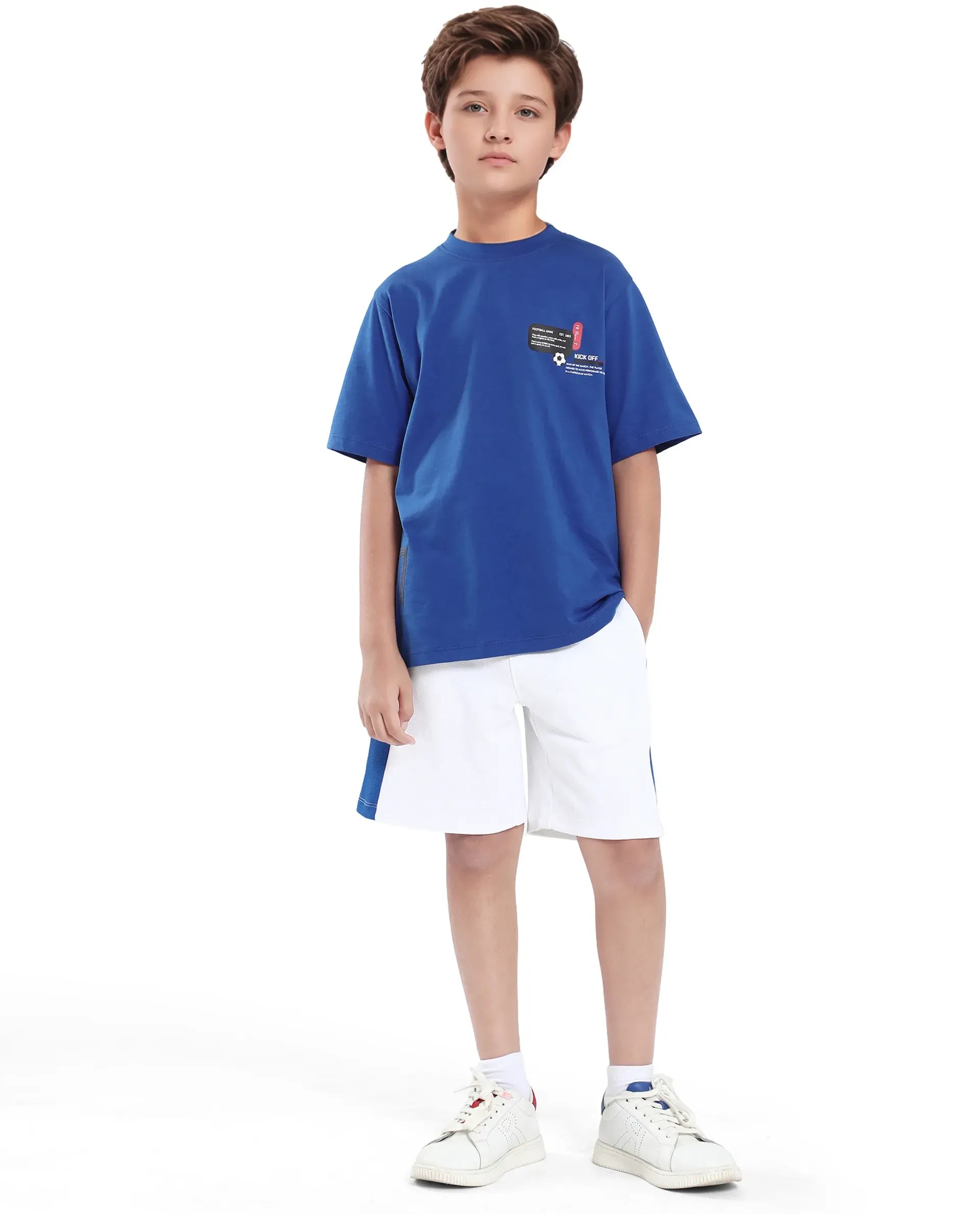 Rare Ones Kids Ronal Blue Cotton Half Sleeve Printed Slip-On Closure Regular Fit T-Shirt