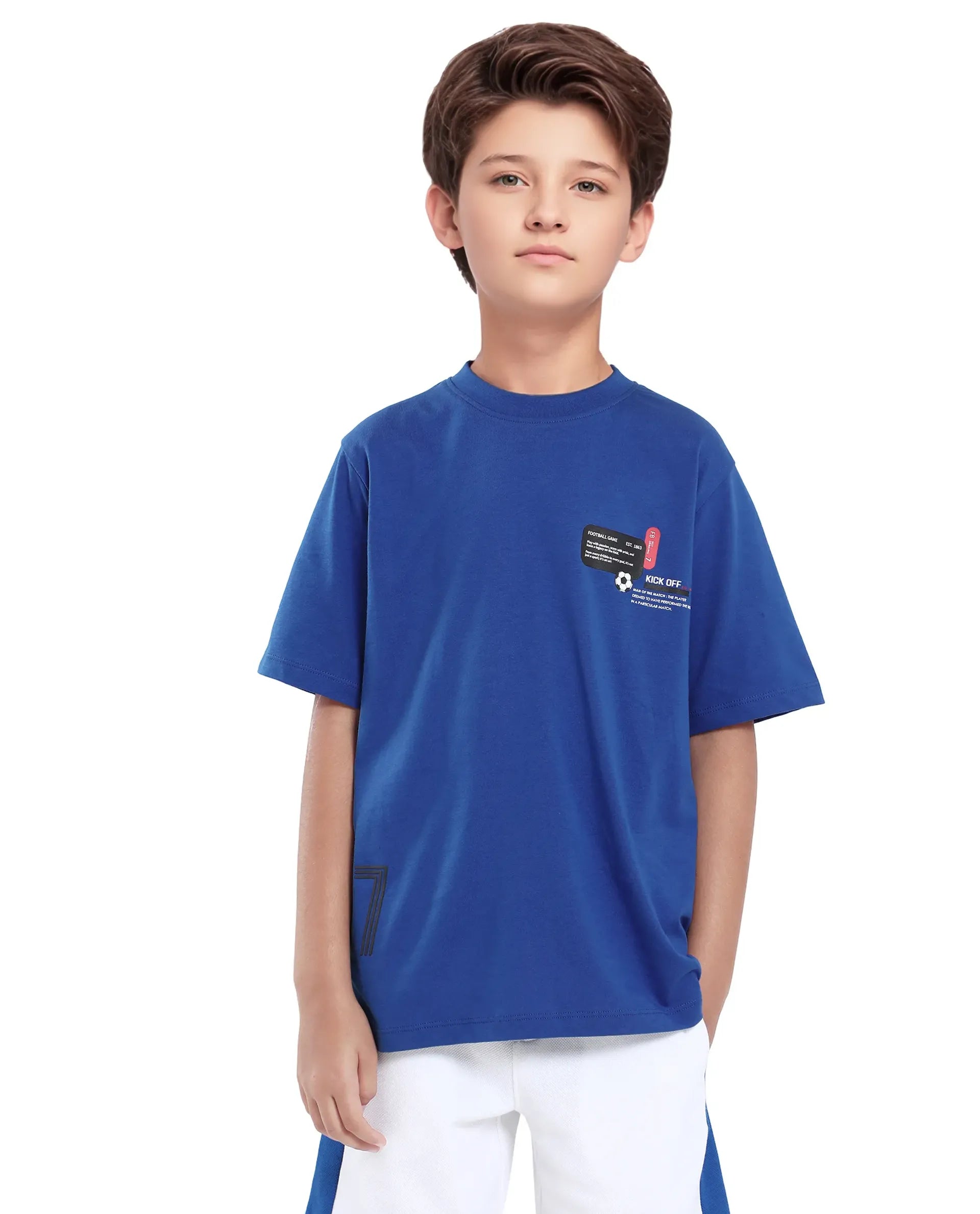 Rare Ones Kids Ronal Blue Cotton Half Sleeve Printed Slip-On Closure Regular Fit T-Shirt