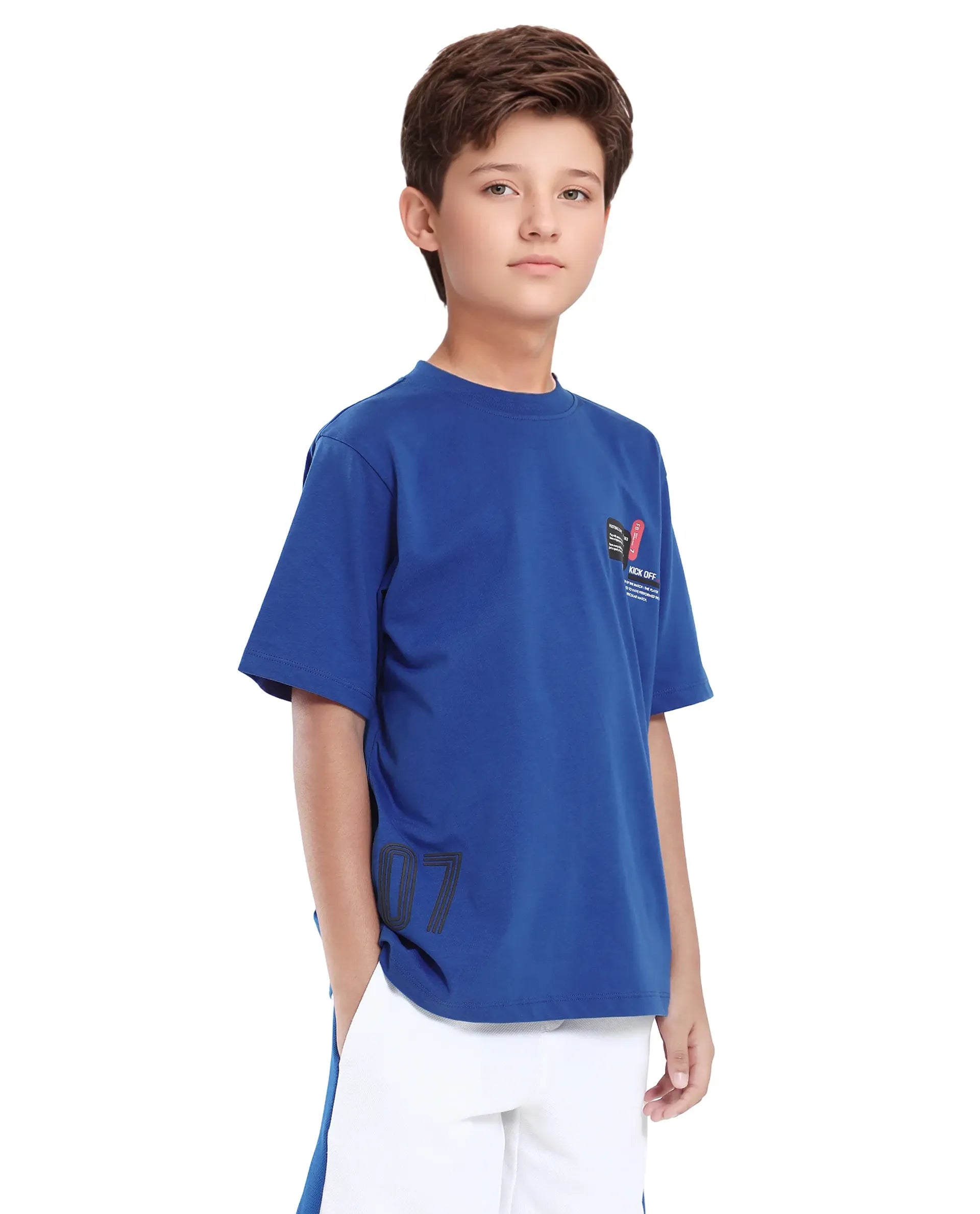 Rare Ones Kids Ronal Blue Cotton Half Sleeve Printed Slip-On Closure Regular Fit T-Shirt