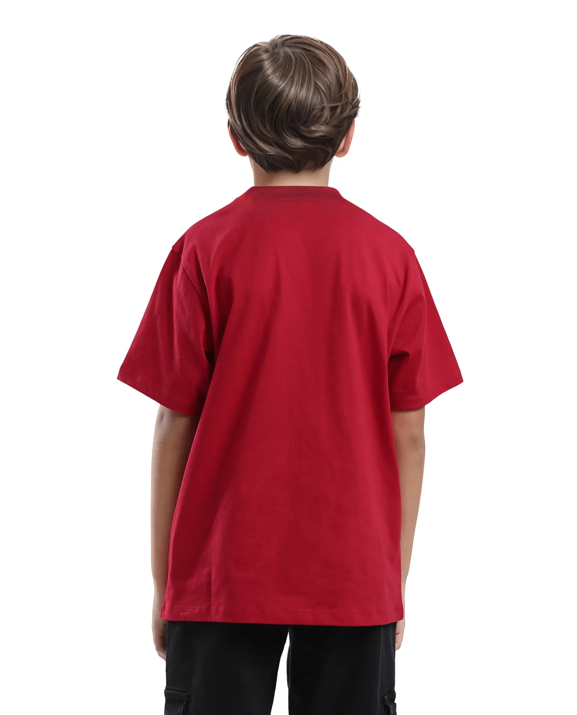 Rare Ones Kids Ronal Red Cotton Half Sleeve Printed Slip-On Closure Regular Fit T-Shirt
