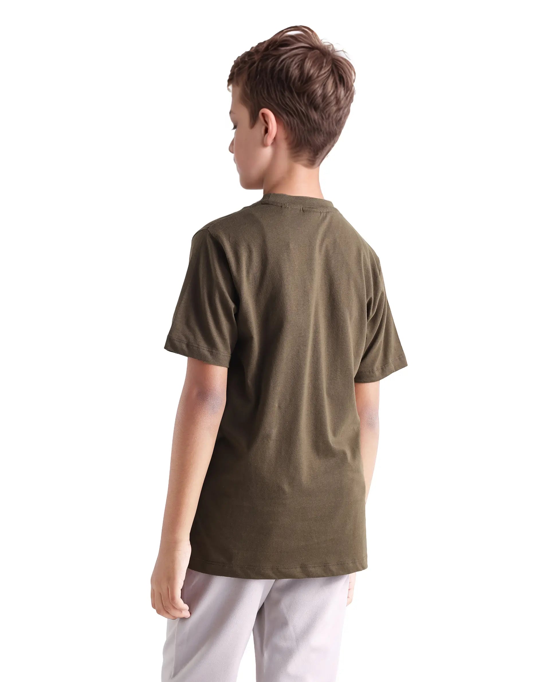 Rare Ones Kids Rosco-K Brown Cotton Jelly Print Regular Fit T-Shirt