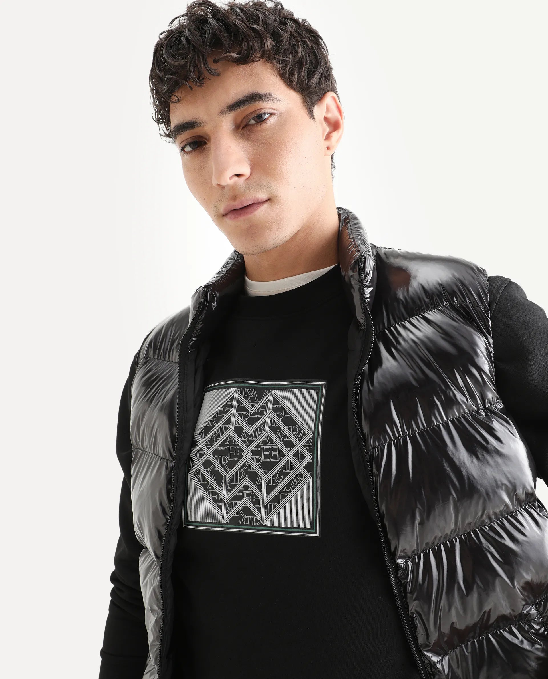 Rare Rabbit Men's Croc Black Cotton Graphic Print Regular Fit Full Sleeve Crew Neck Sweatshirt