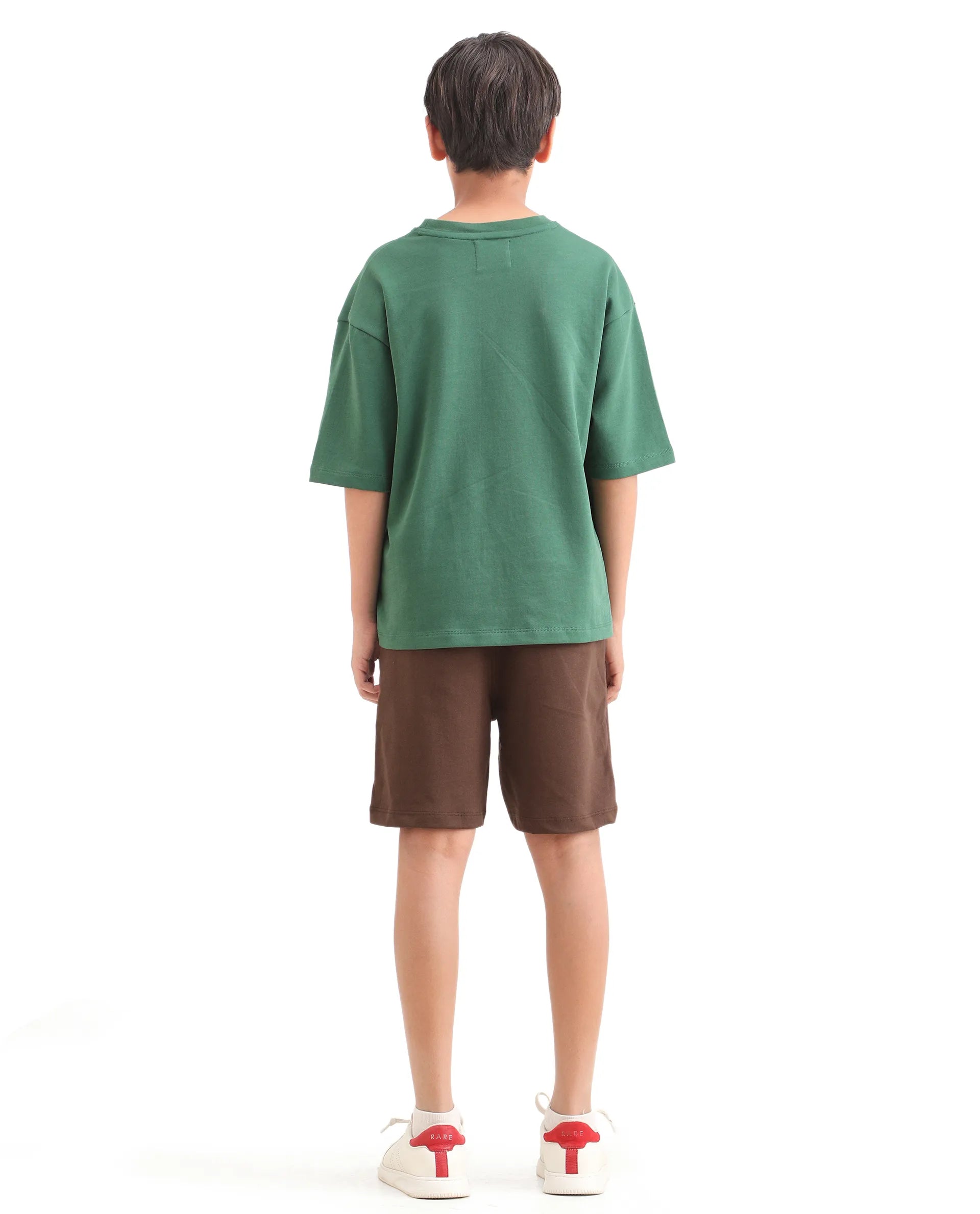 Rare Ones Kids Clas Dark Brown Cotton Solid Button & Zip Closure Regular Fit Shorts