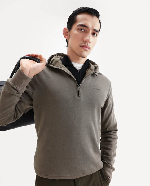 Buy Ephin-T - Dark Olive Regular Fit Plain Sweatshirt| Rare Rabbit