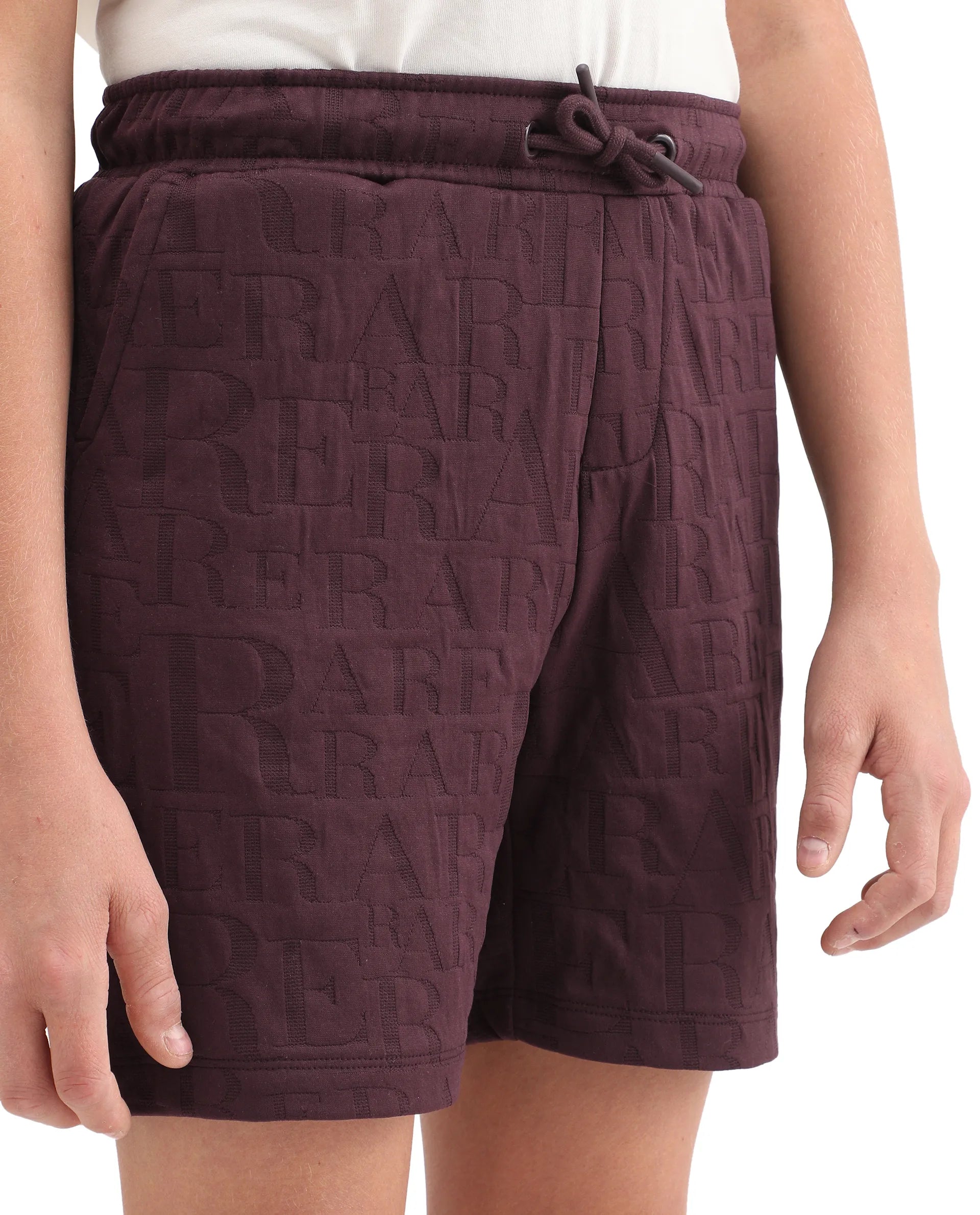 Rare Ones Kids Alti-B Brown Polyester Blend Drawstring Closure All Over Print Regular Fit Shorts