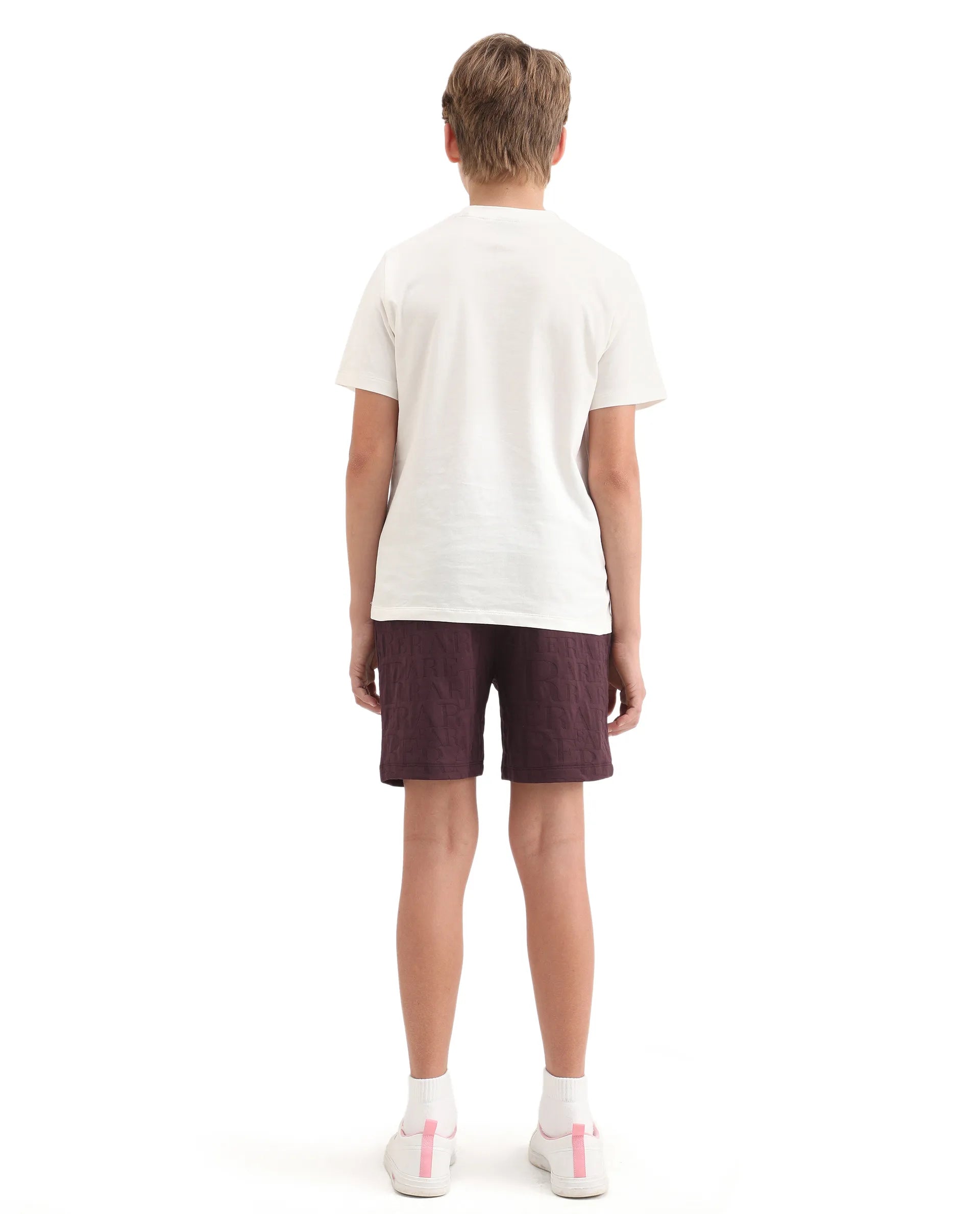 Rare Ones Kids Alti-B Brown Polyester Blend Drawstring Closure All Over Print Regular Fit Shorts